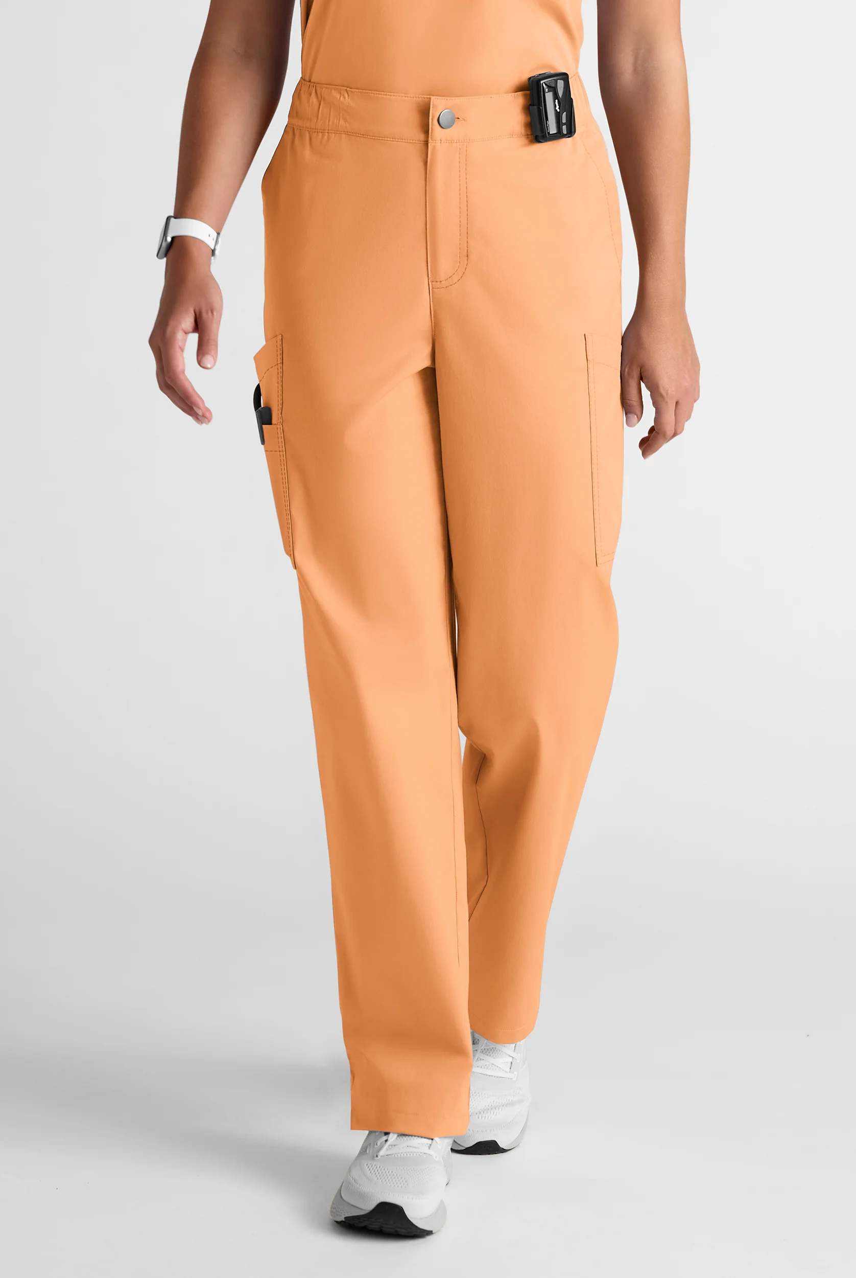 Butter-Soft STRETCH Women's Zip Fly 10-Pocket Straight Leg Cargo Scrub Pants