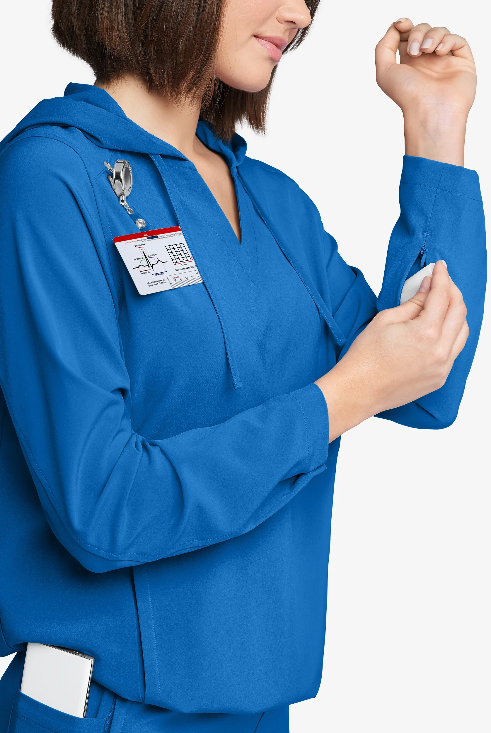 Sudadera m&eacute;dica Easy STRETCH con capucha y 4 bolsillos para mujer