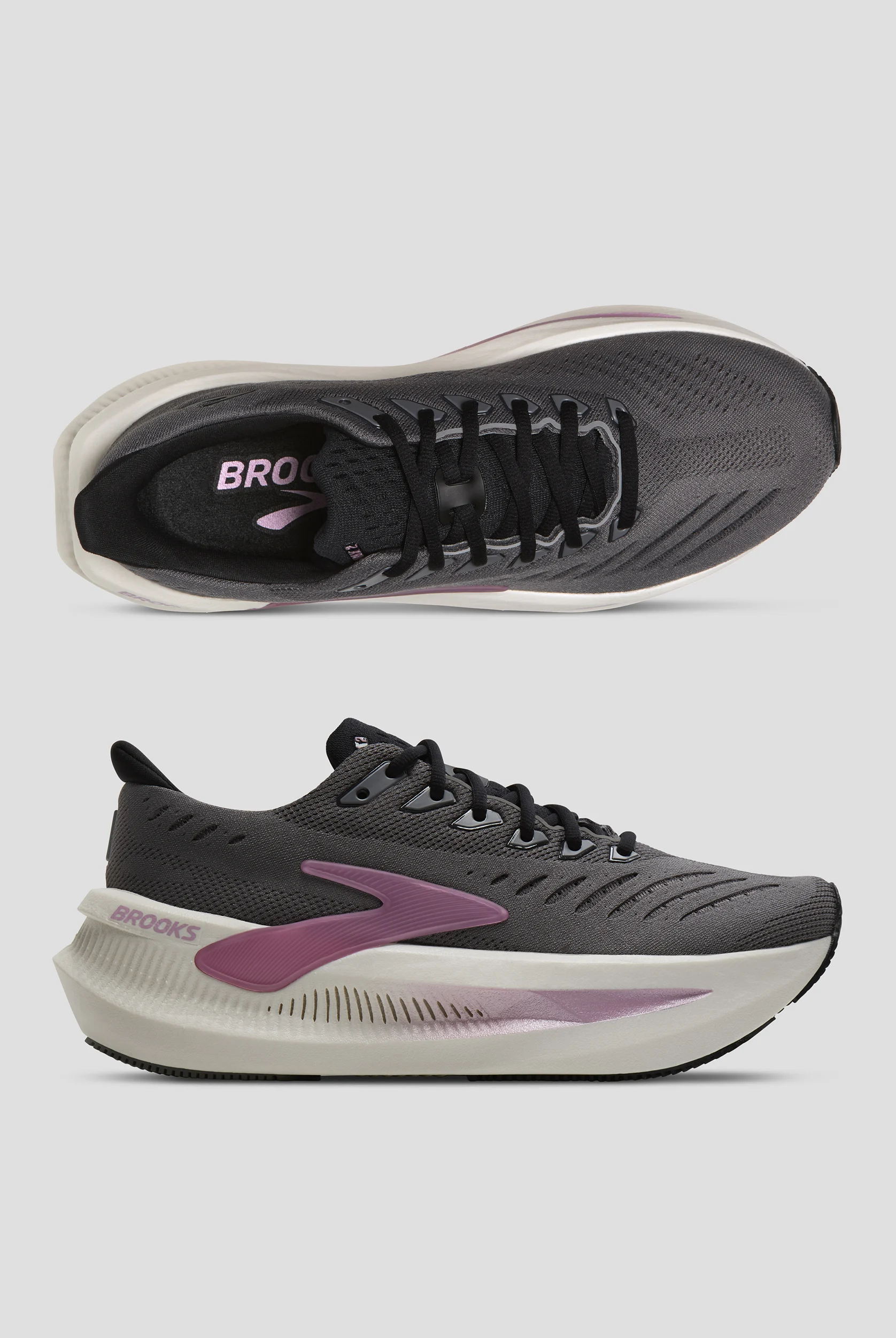 Brooks Women's Glycerin Max 2 Grey/Coconut/Metallic Athletic Lace Up Shoes