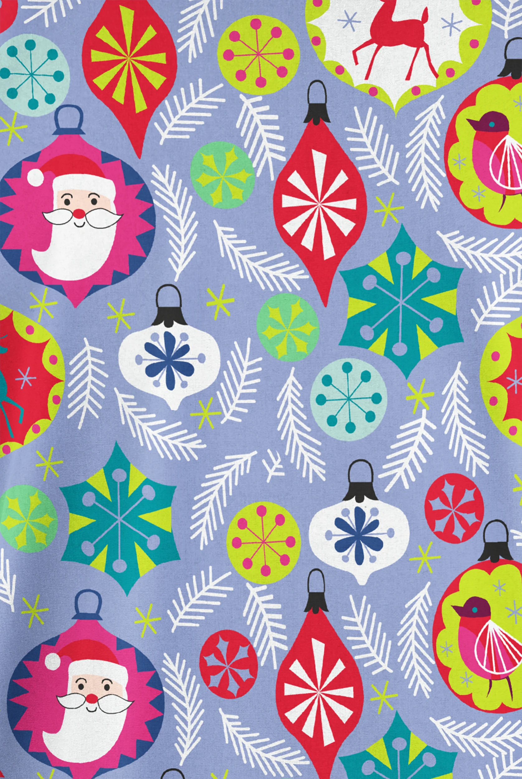 Butter-Soft Originals Jolly Baubles Ceil Women's 2-Pocket Classic Fit V-Neck Print Scrub Top