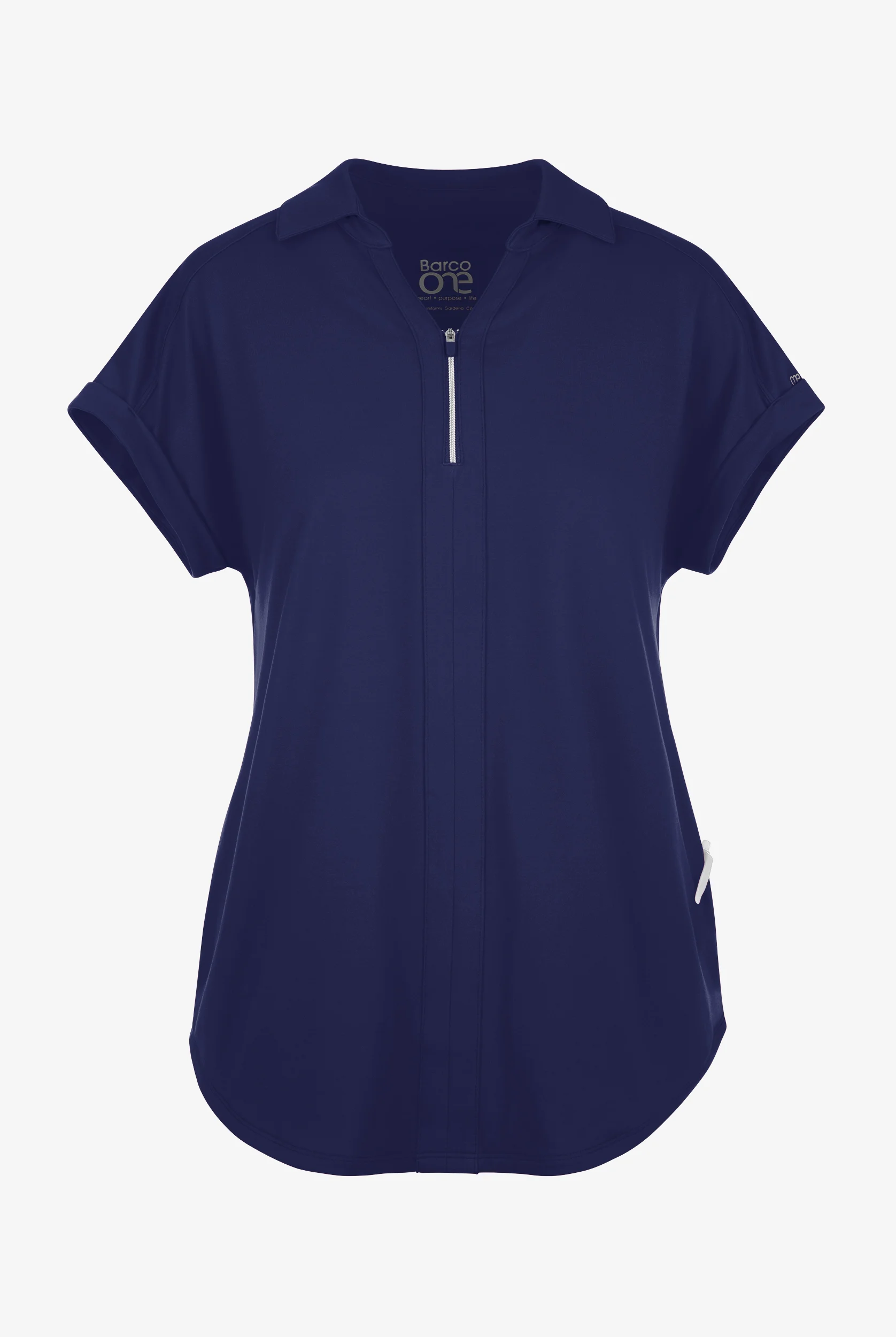 Barco One Performance Knit Engage Women's 2-Pocket STRETCH Dolman Sleeve Zip Neck Scrub Top