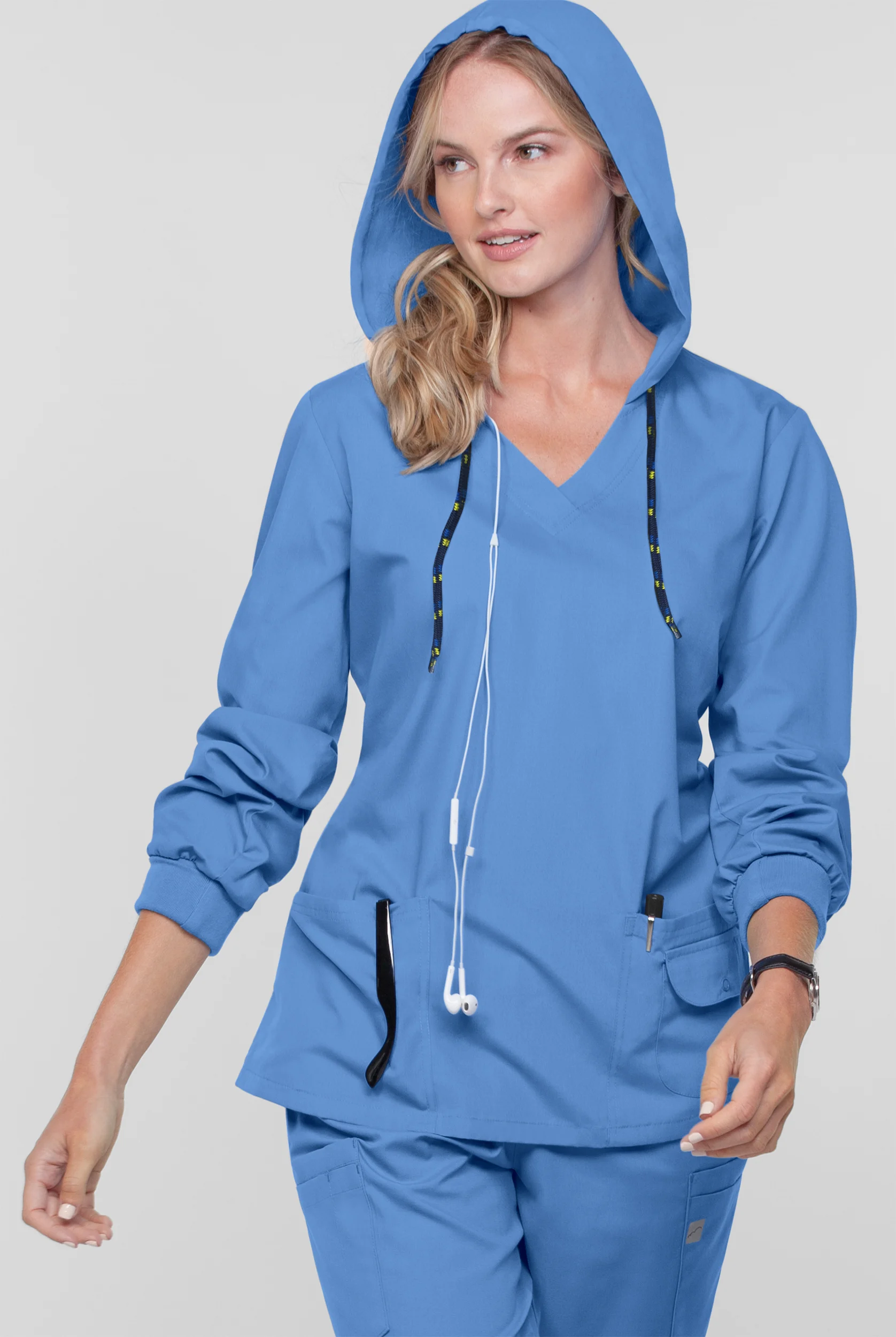 Strictly Scrubs Women's 5-Pocket Long Sleeve Pullover Hoodie