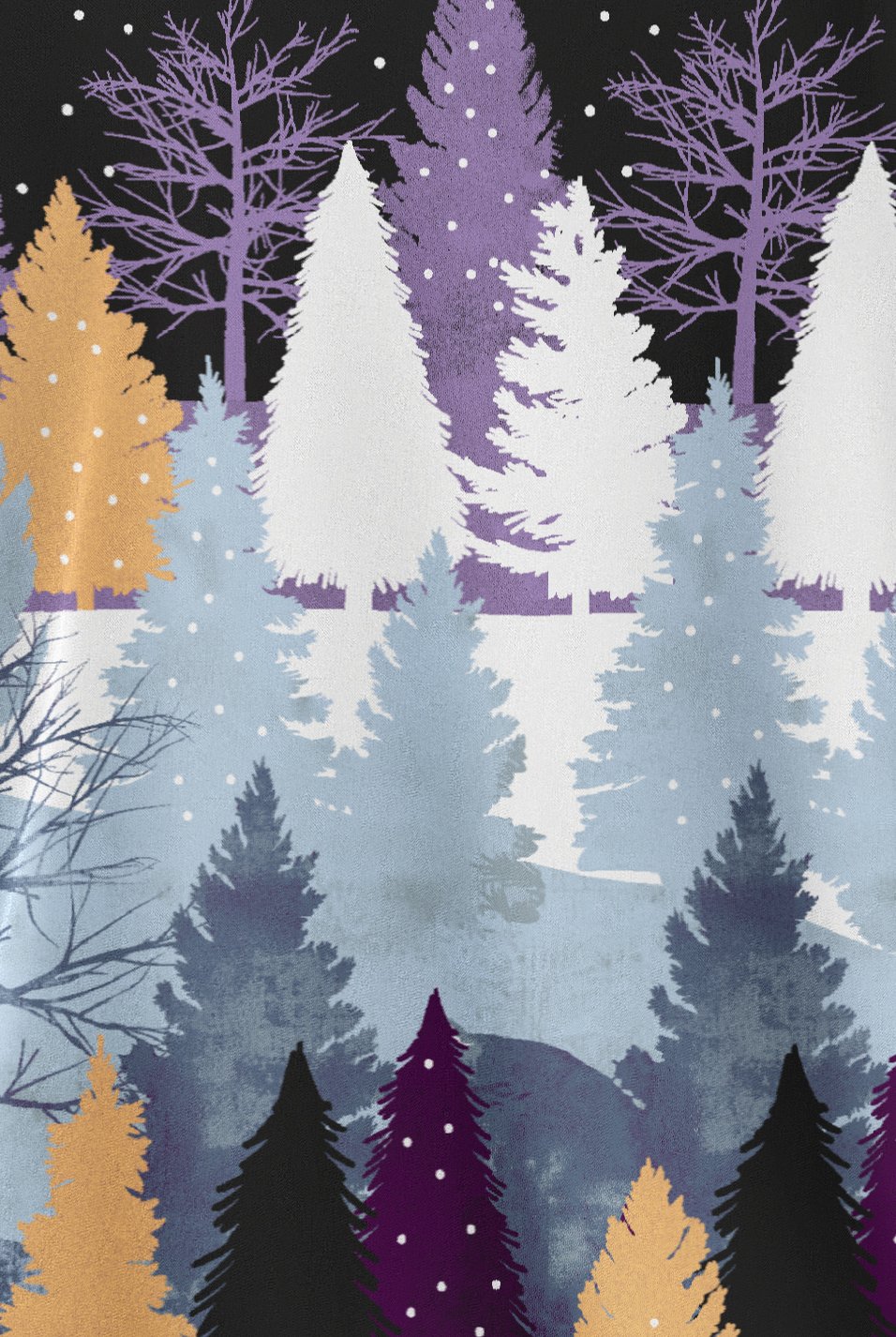 Blusa médica estampada UA Butter-Soft STRETCH Nordic Forest con cuello en V y 2 bolsillos para mujer