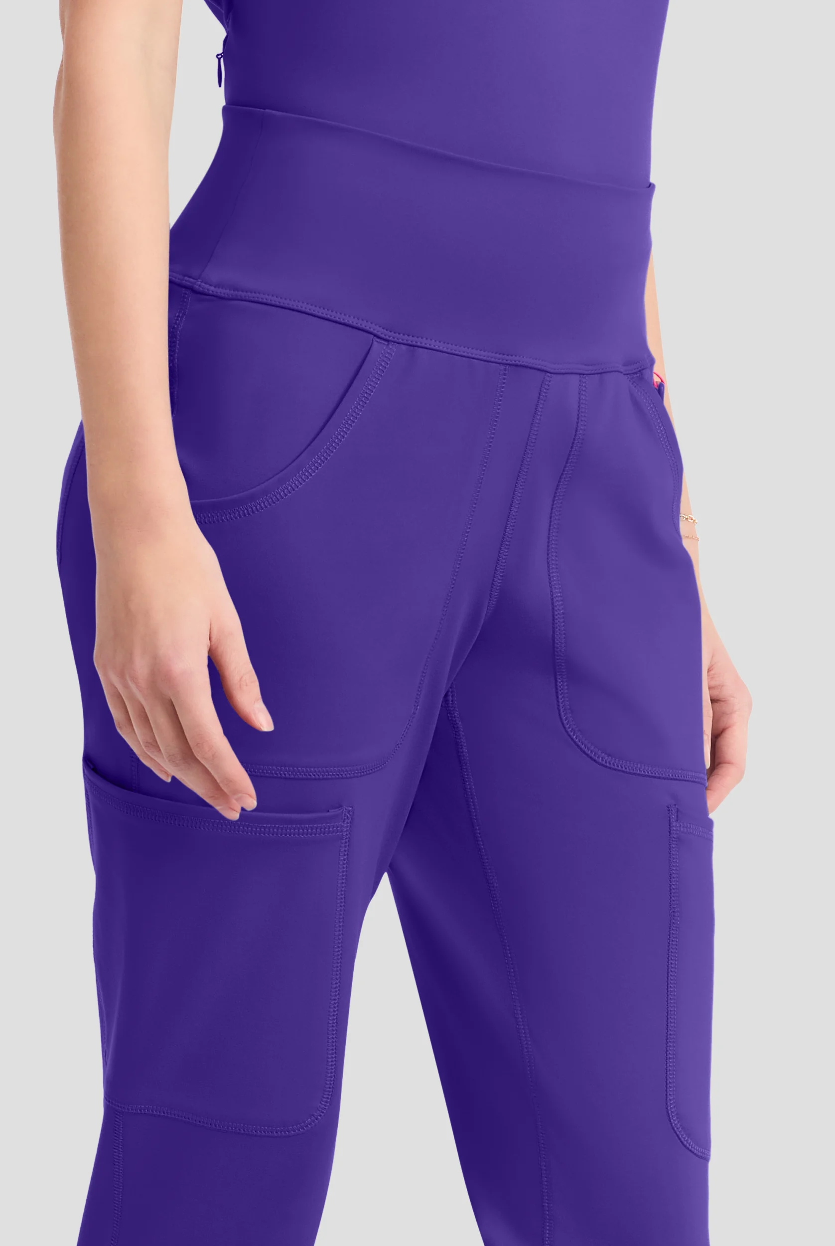 Med Couture Amp Knit Women's 5-Pocket STRETCH High-Rise Cargo Jogger Scrub Pant