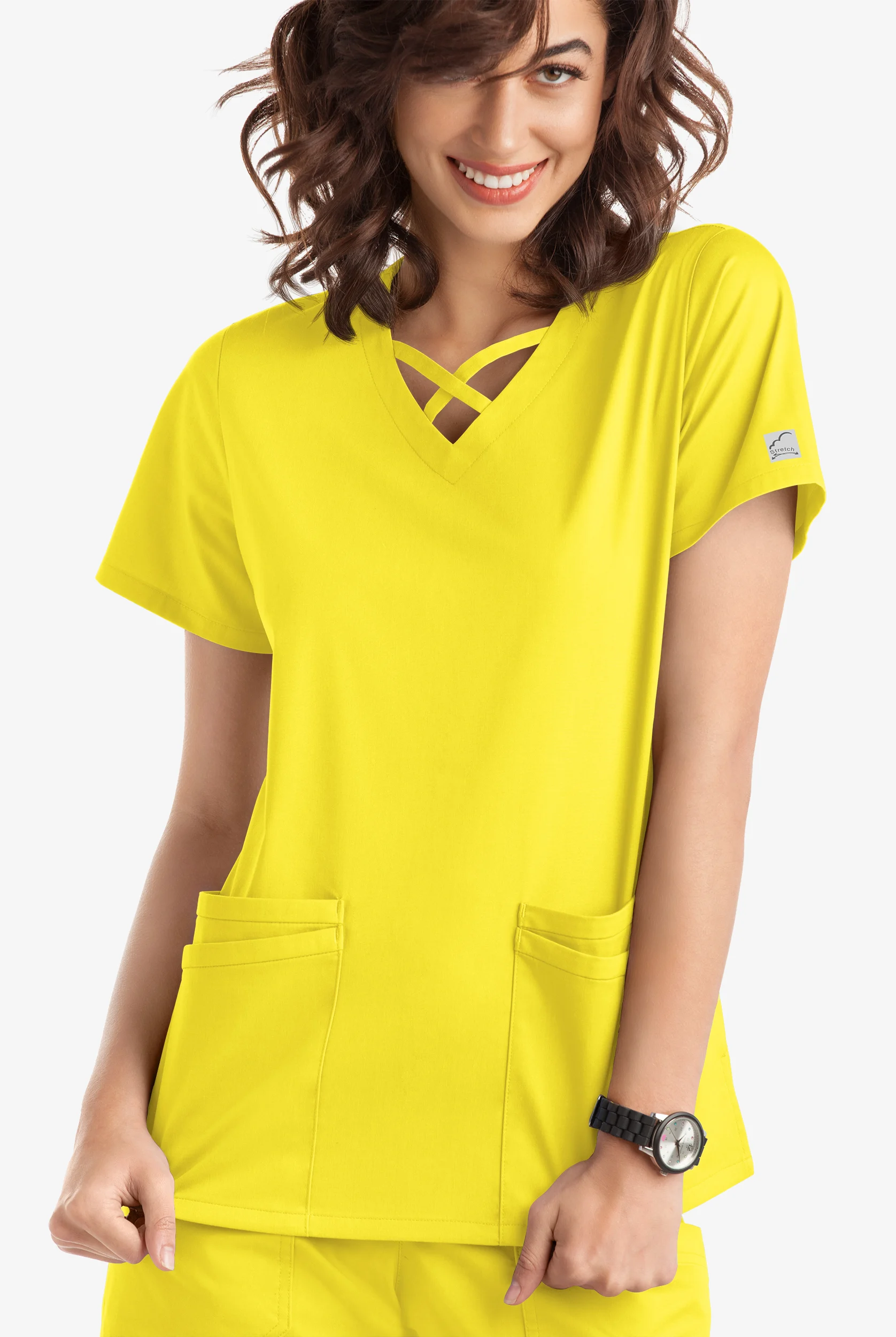 Butter-Soft STRETCH Women's 4-Pocket Crisscross Scrub Top