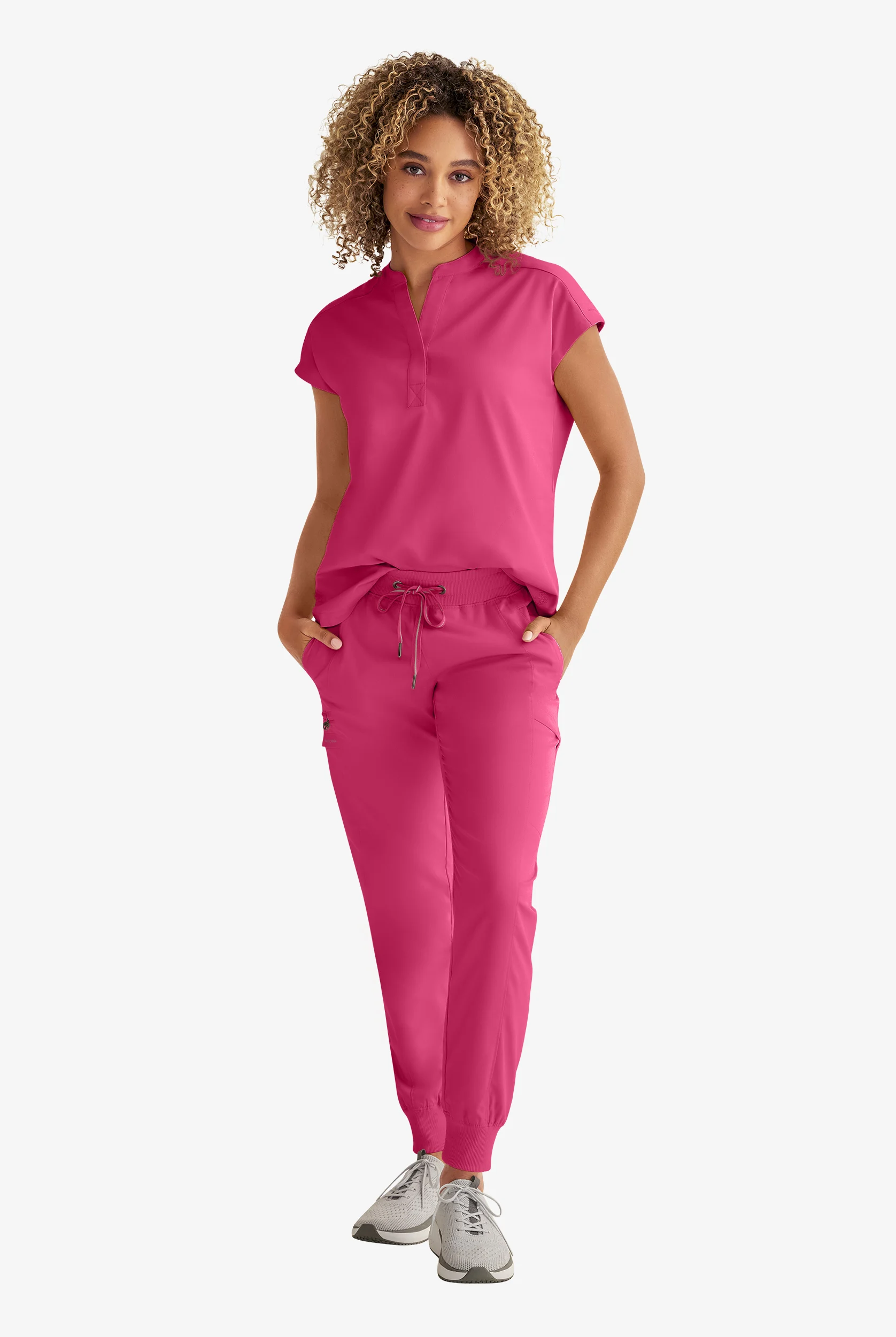 Healing Hands Purple Label Journey Women's 2-Pocket STRETCH Dolman Sleeve Mandarin Collar Scrub Top