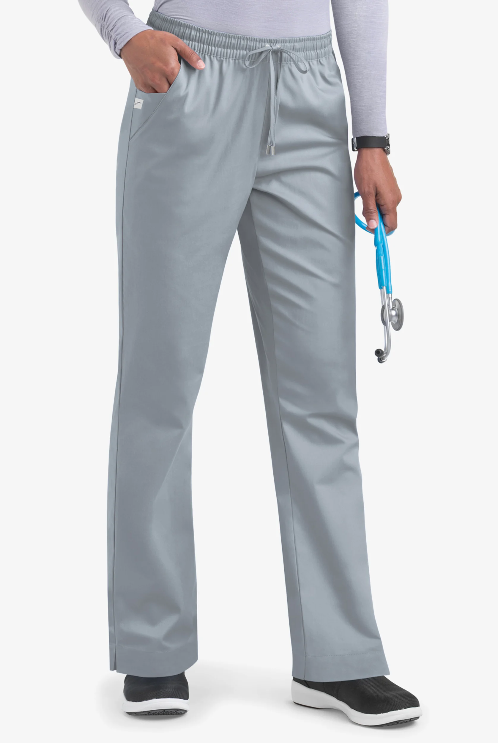 Butter-Soft STRETCH Women's 3-Pocket Elastic Waist Drawstring Scrub Pants - Tall