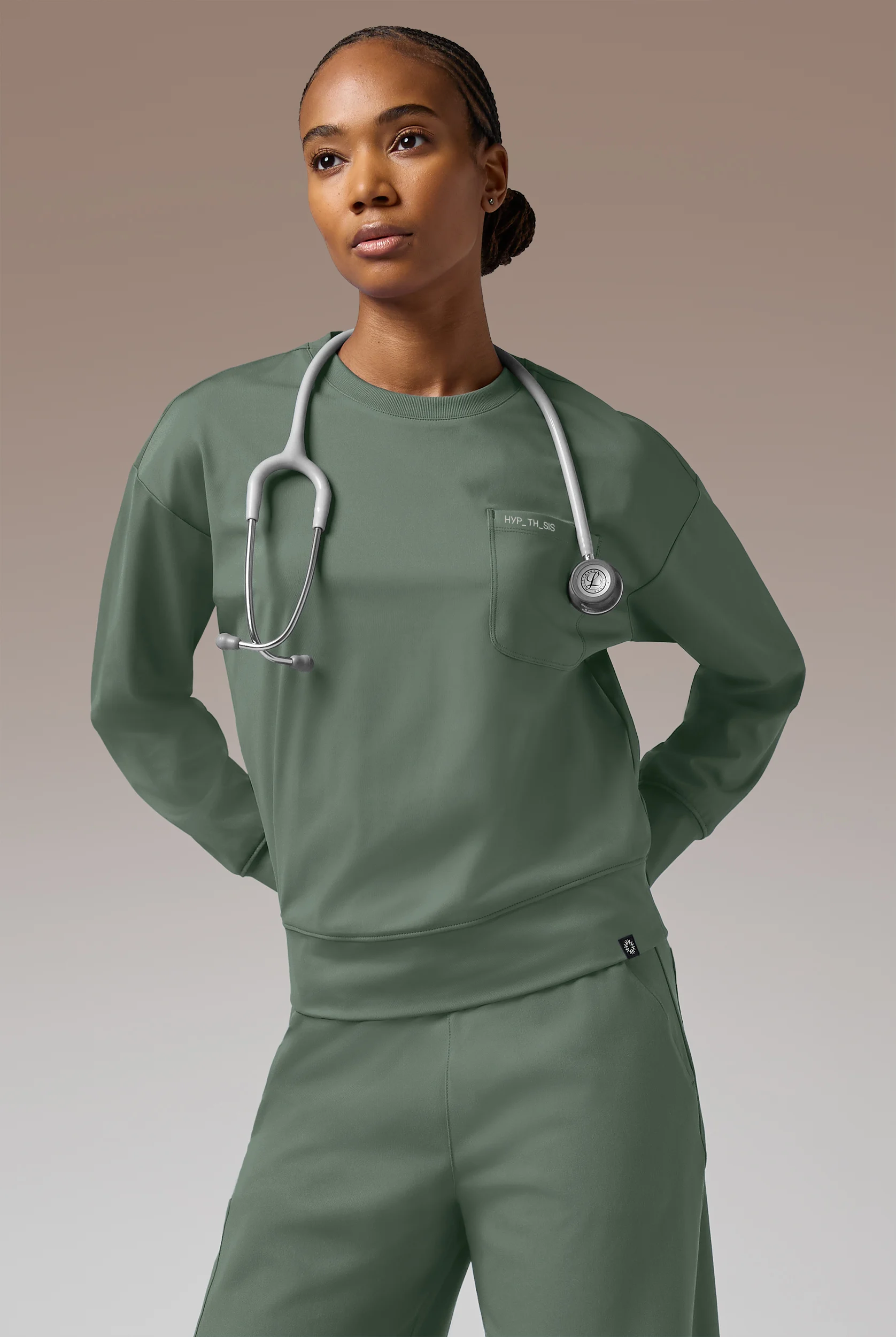 Hypothesis Omni Base Women's Knit Crew Neck Scrub Pullover