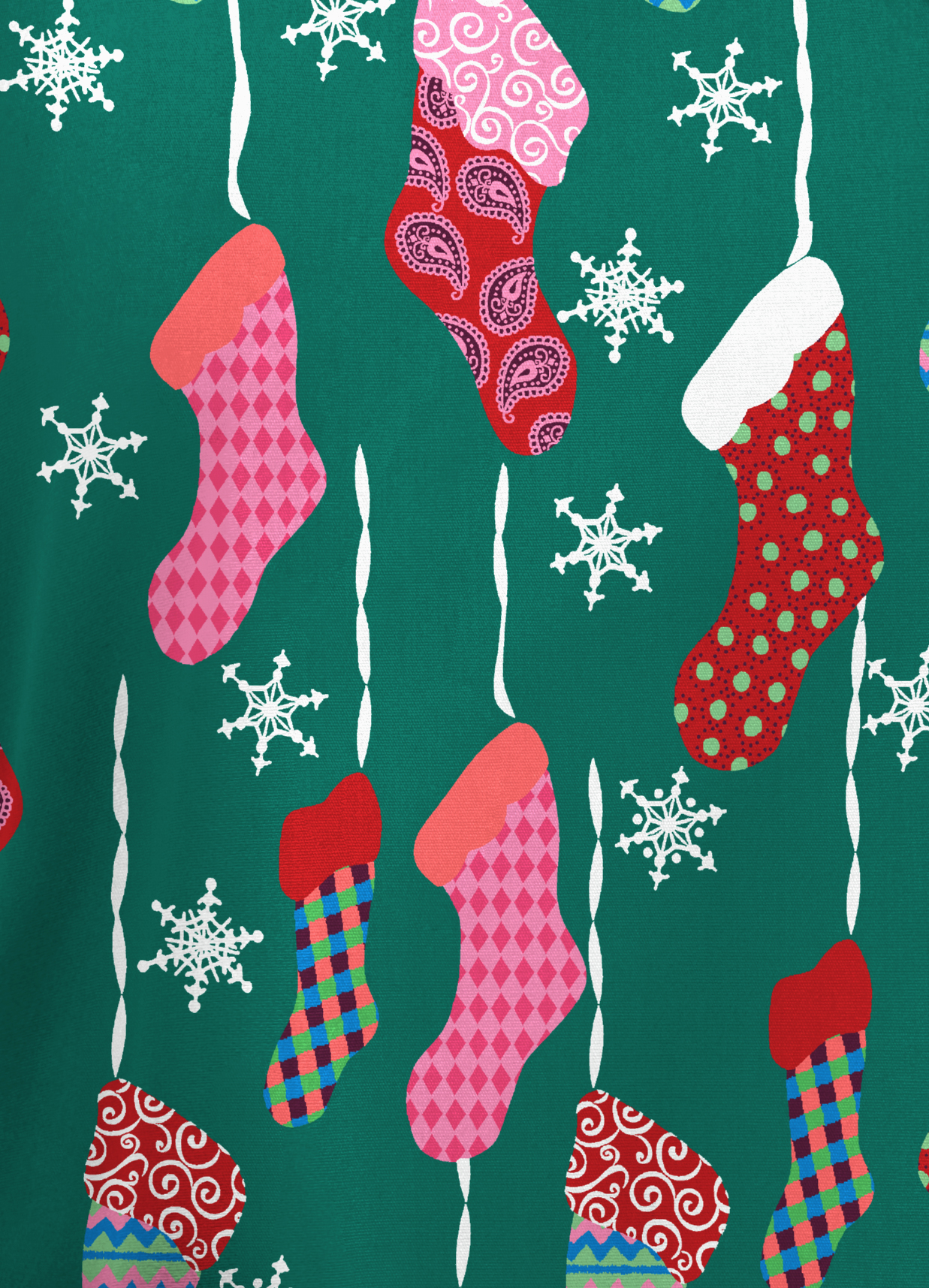 Butter-Soft Waiting For Santa Hunter Women's 2-Pocket Mock Wrap Print Scrub Top