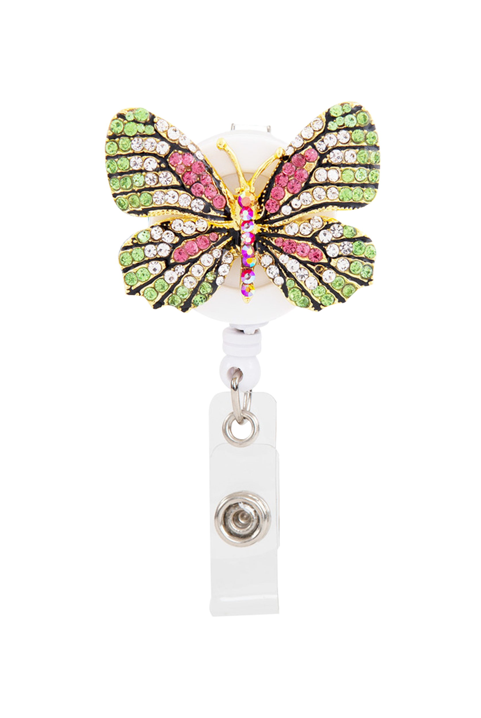 Outside the Box Butterfly Sparkle & Shine Swivel Badge Reel