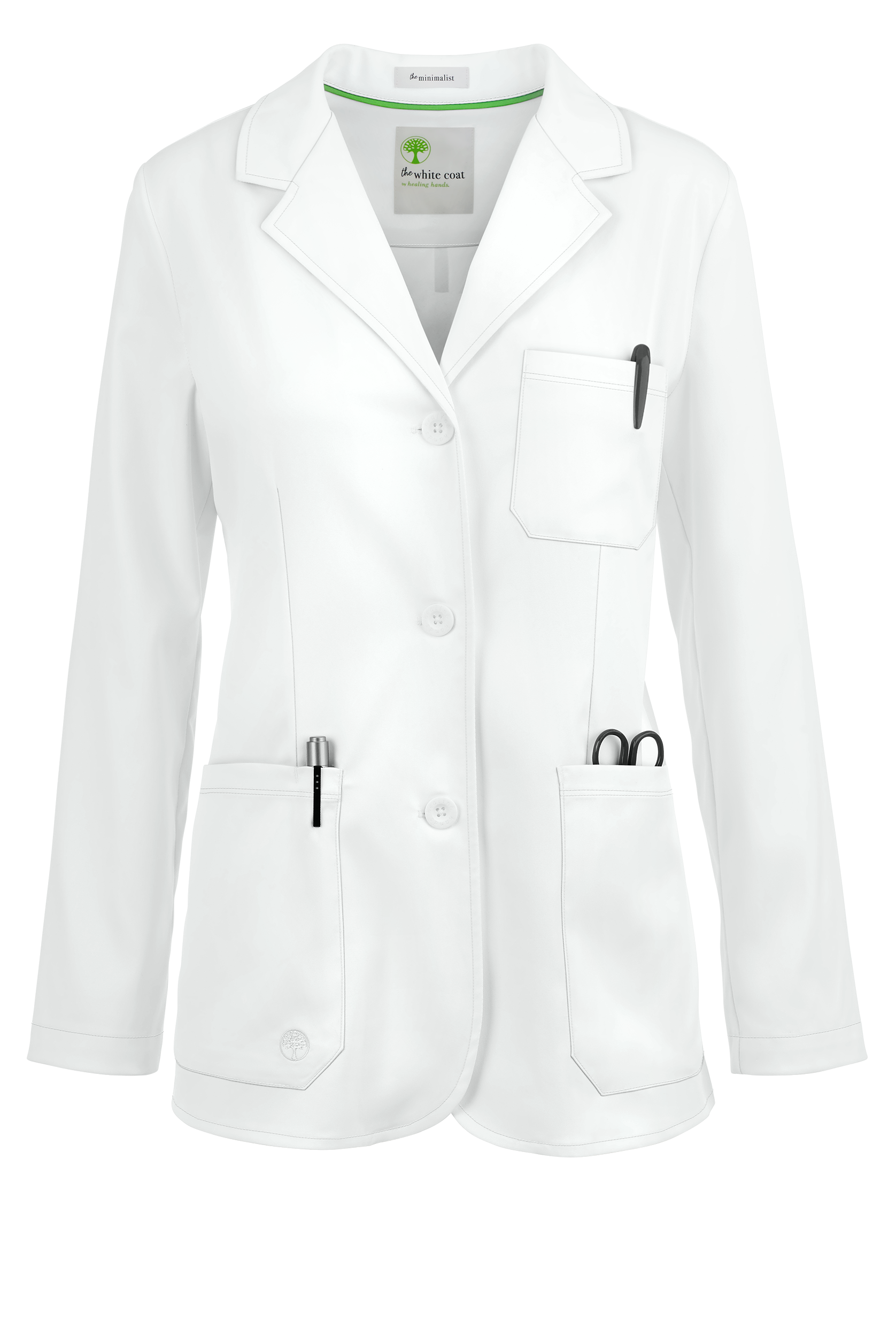 Healing Hands White Coat Minimalist Women's 29" 5-Pocket STRETCH Lab Coat