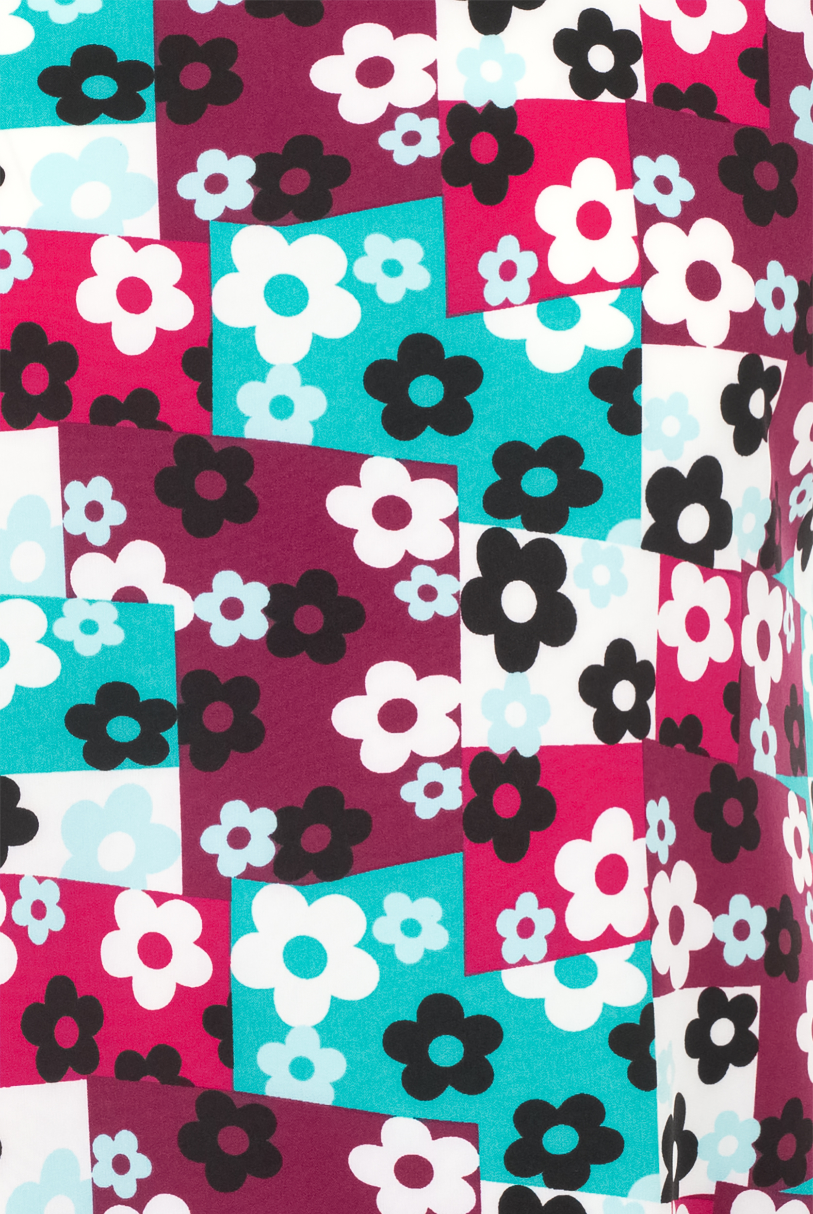 Zoe & Chloe Skater Check Wine Floral Women's 2-Pocket STRETCH V- Neck Print ScrubTop