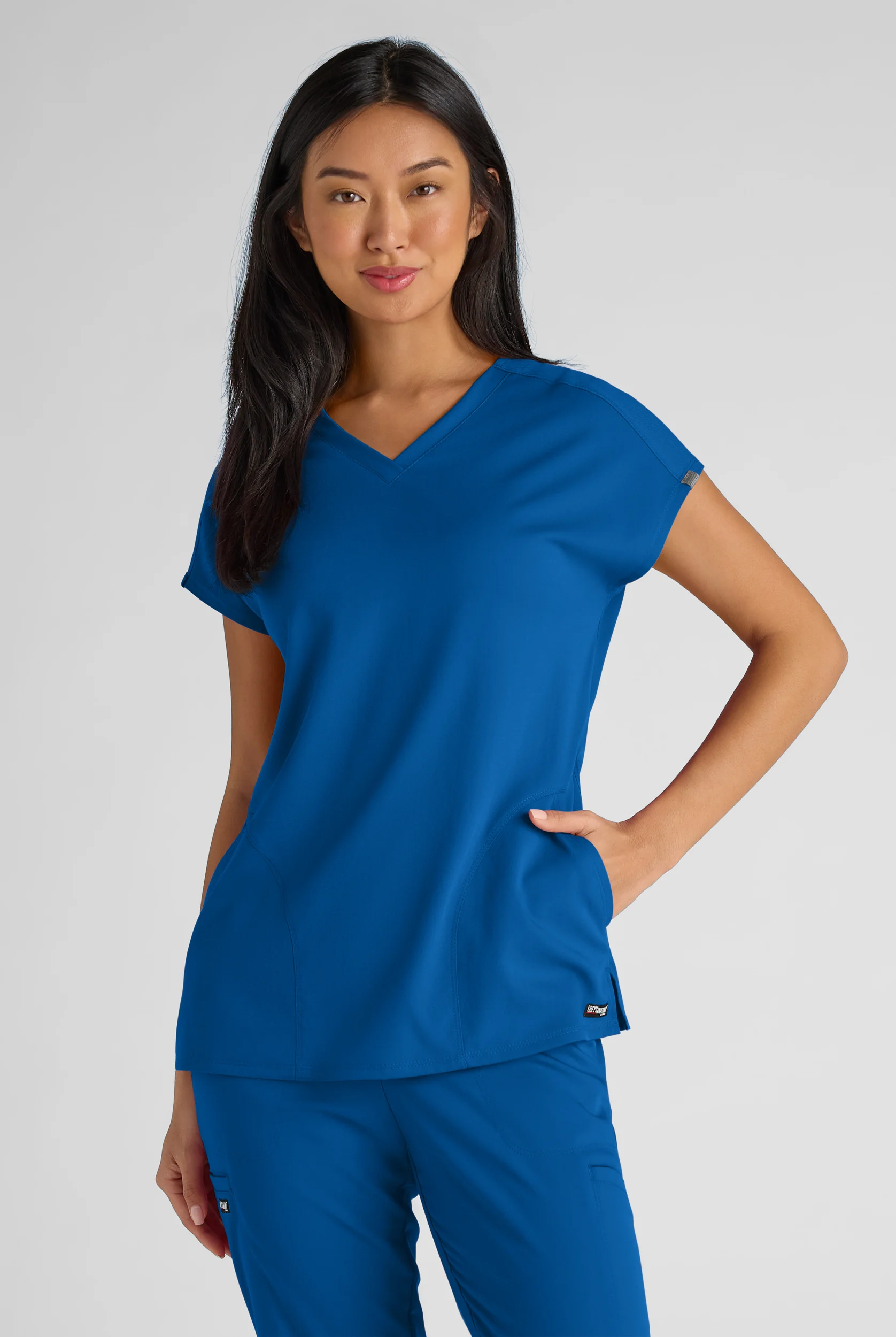 Grey's Anatomy by Barco Emerge Brylyn Women's 2-Pocket STRETCH Dolman Sleeve V-Neck Scrub Top