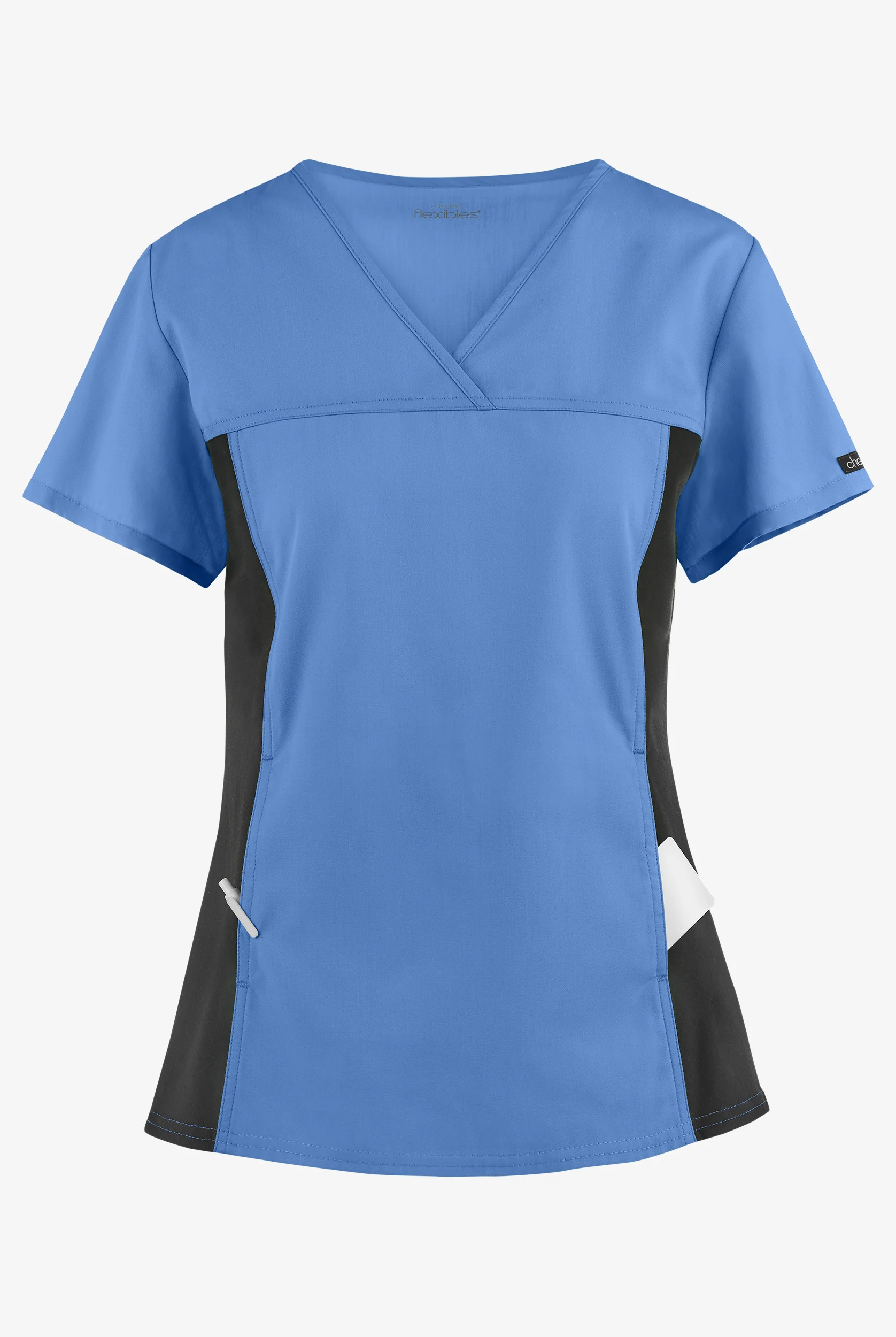 Blusa médica Cherokee Flexibles STRETCH con cuello en V y 2 bolsillos para mujer