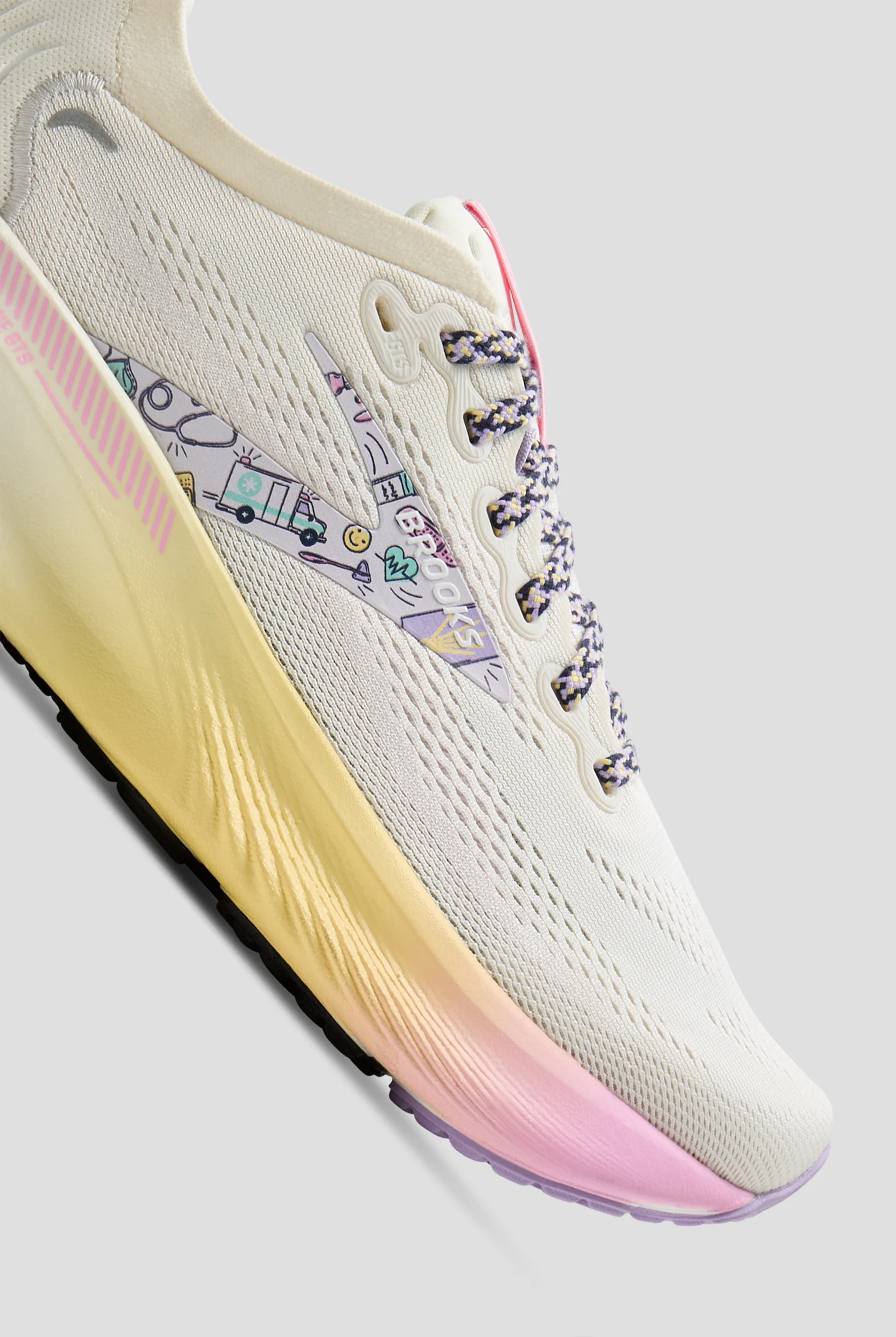 Brooks Women's Adrenaline GTS 25 Whisper/Orchid/Lavender Athletic Lace Up Shoes