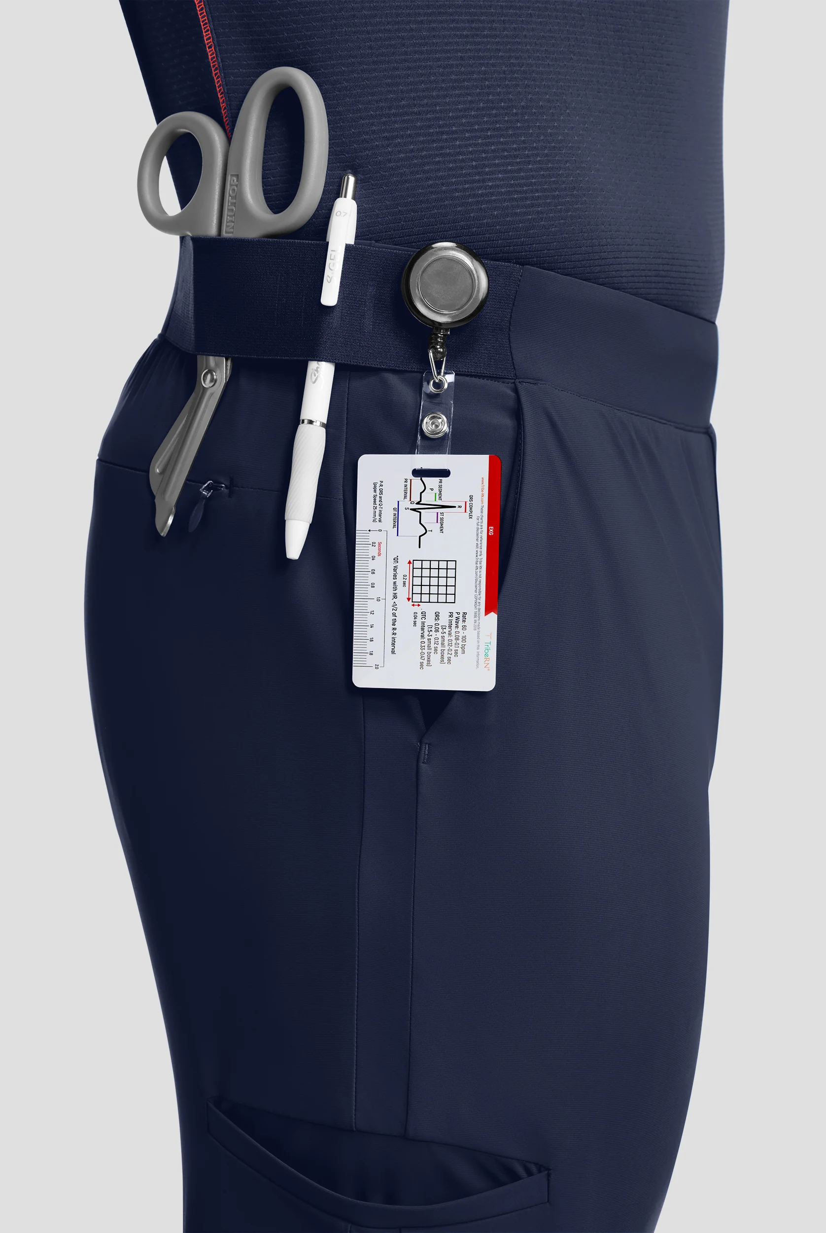 Infinity Pursuit Men's 5-Pocket STRETCH Internal Drawstring Cargo Jogger Scrub Pants