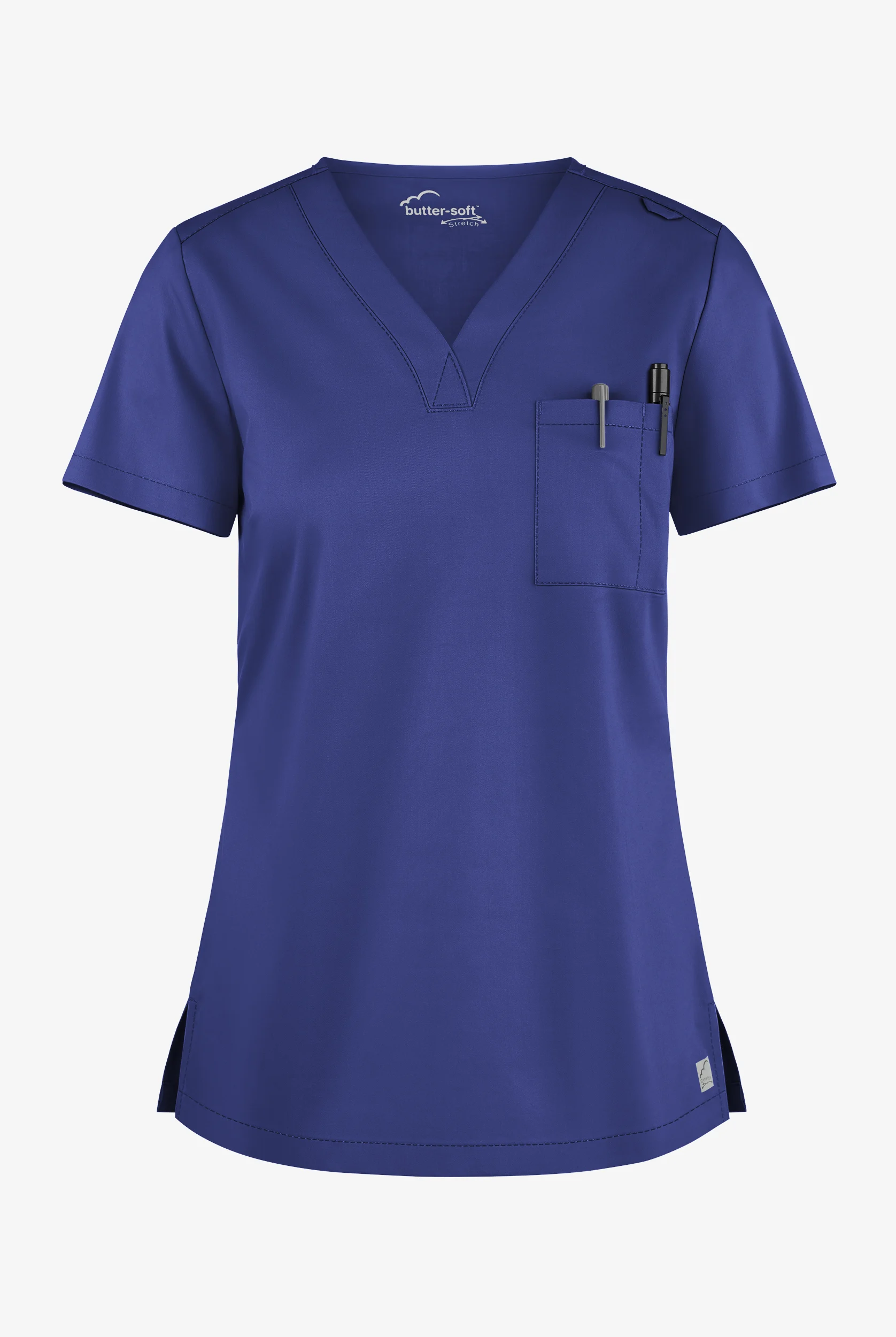 Butter-Soft STRETCH Women's 2-Pocket V-Neck Tuck-In Scrub Top