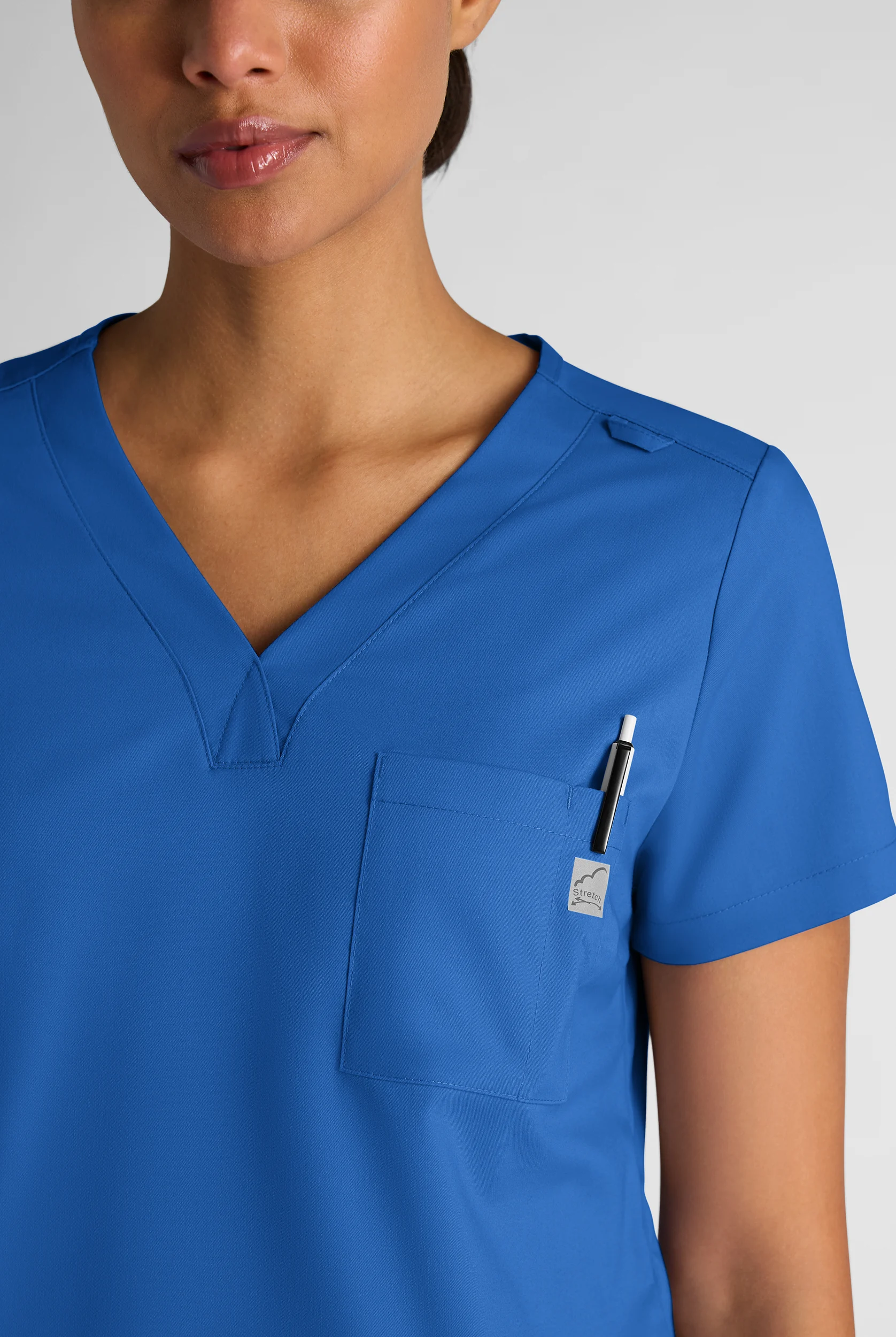 Butter-Soft STRETCH Women's 2-Pocket V-Neck Tuck-In Scrub Top