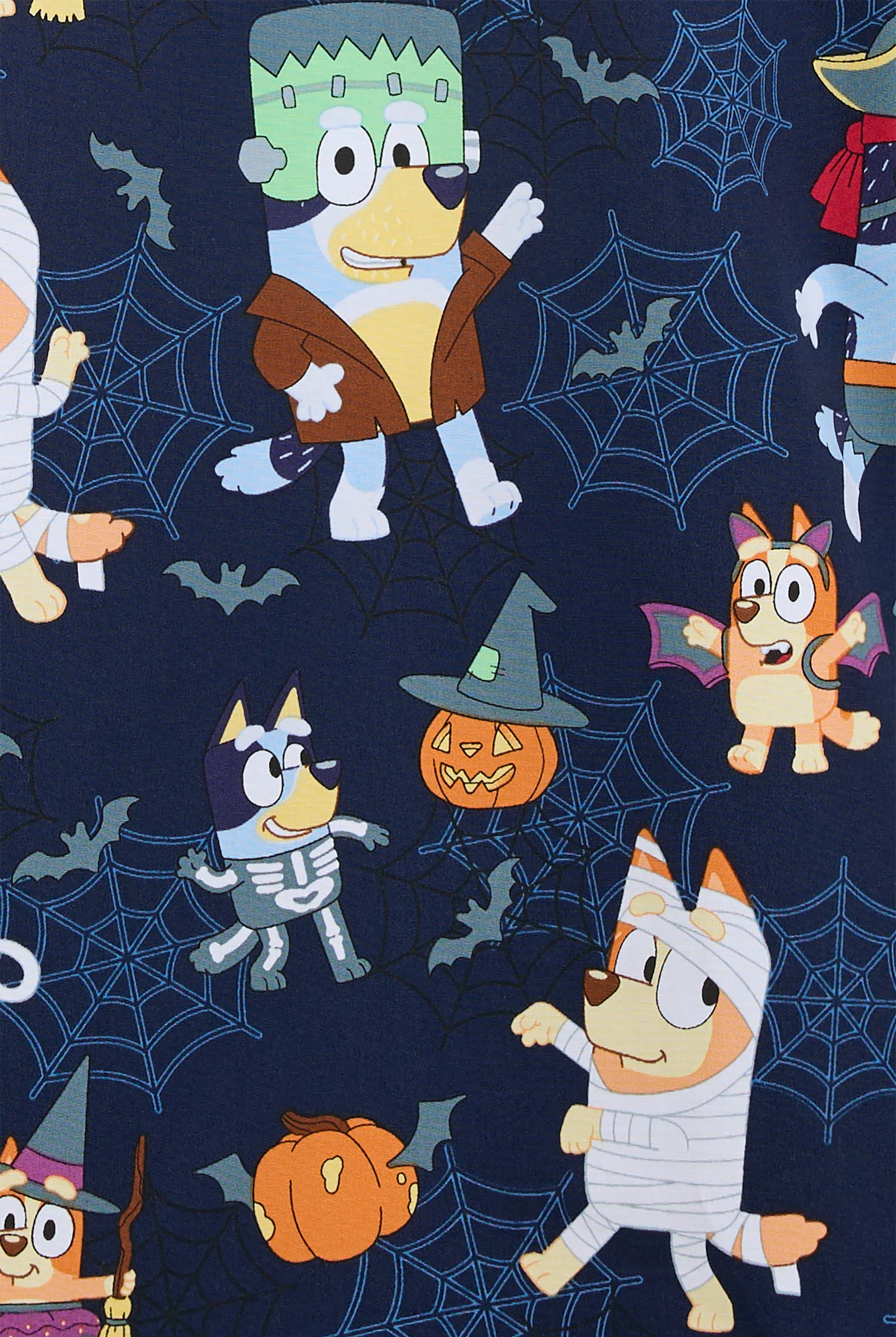 Tooniforms Bluey Pumpkin Pups Women's 1-Pocket STRETCH V-Neck Print Scrub Top