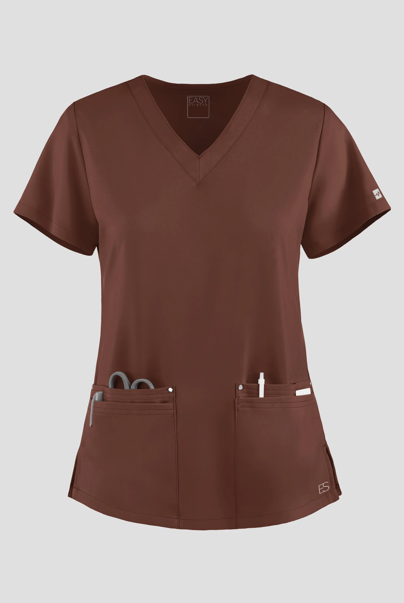 Easy STRETCH Lina Mitered Women's 4-Pocket V-Neck Scrub Top