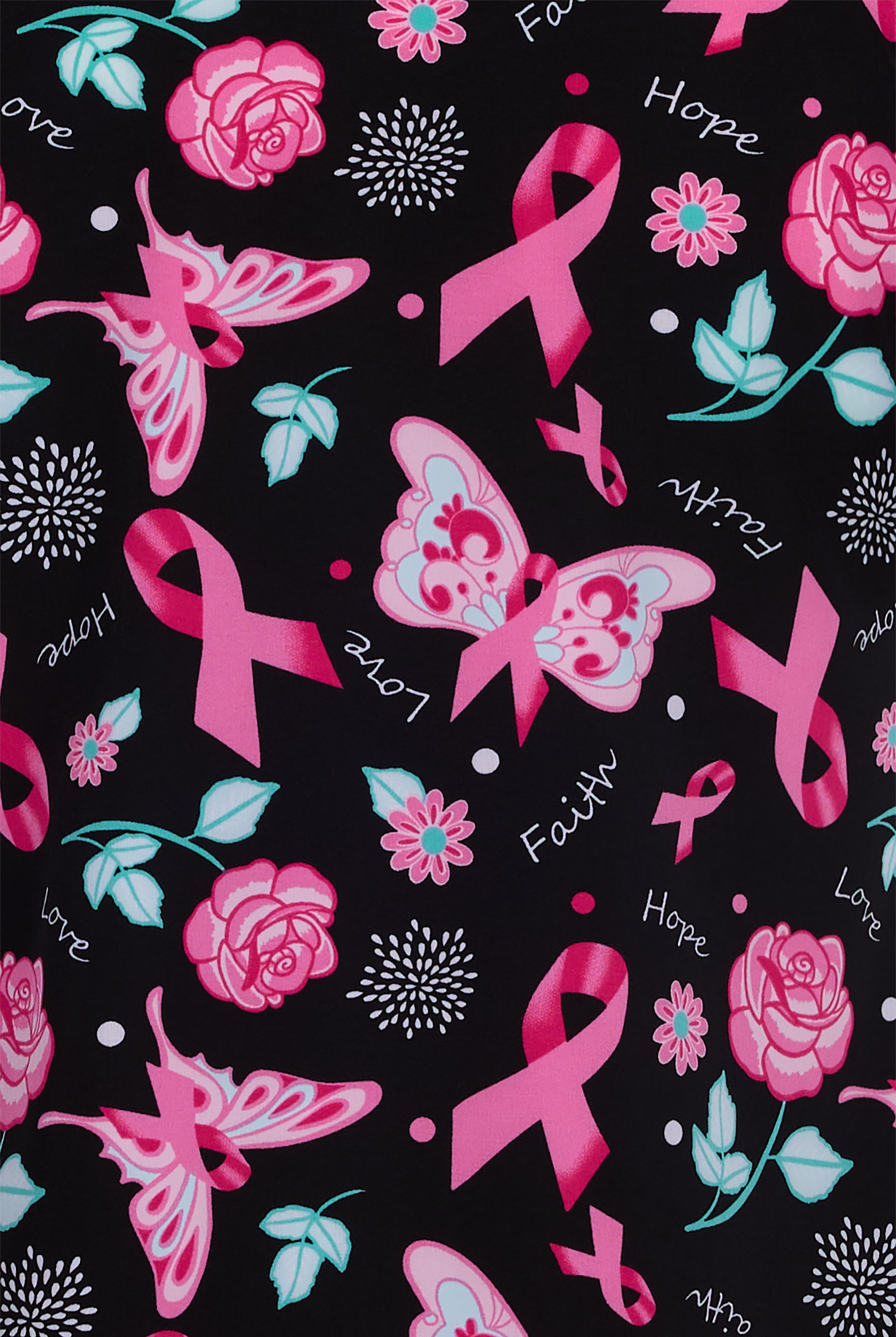 Wink Resilient Roses Women's 2-Pocket STRETCH V-Neck Print Scrub Top