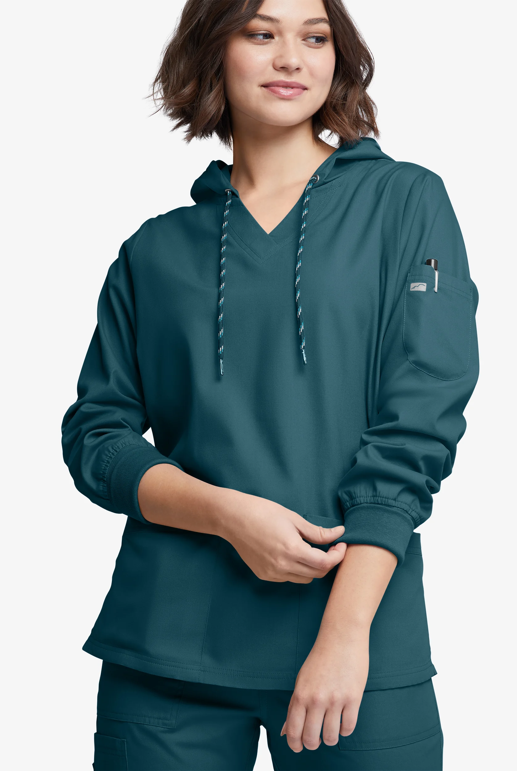 Strictly Scrubs Women's 5-Pocket Long Sleeve Pullover Hoodie