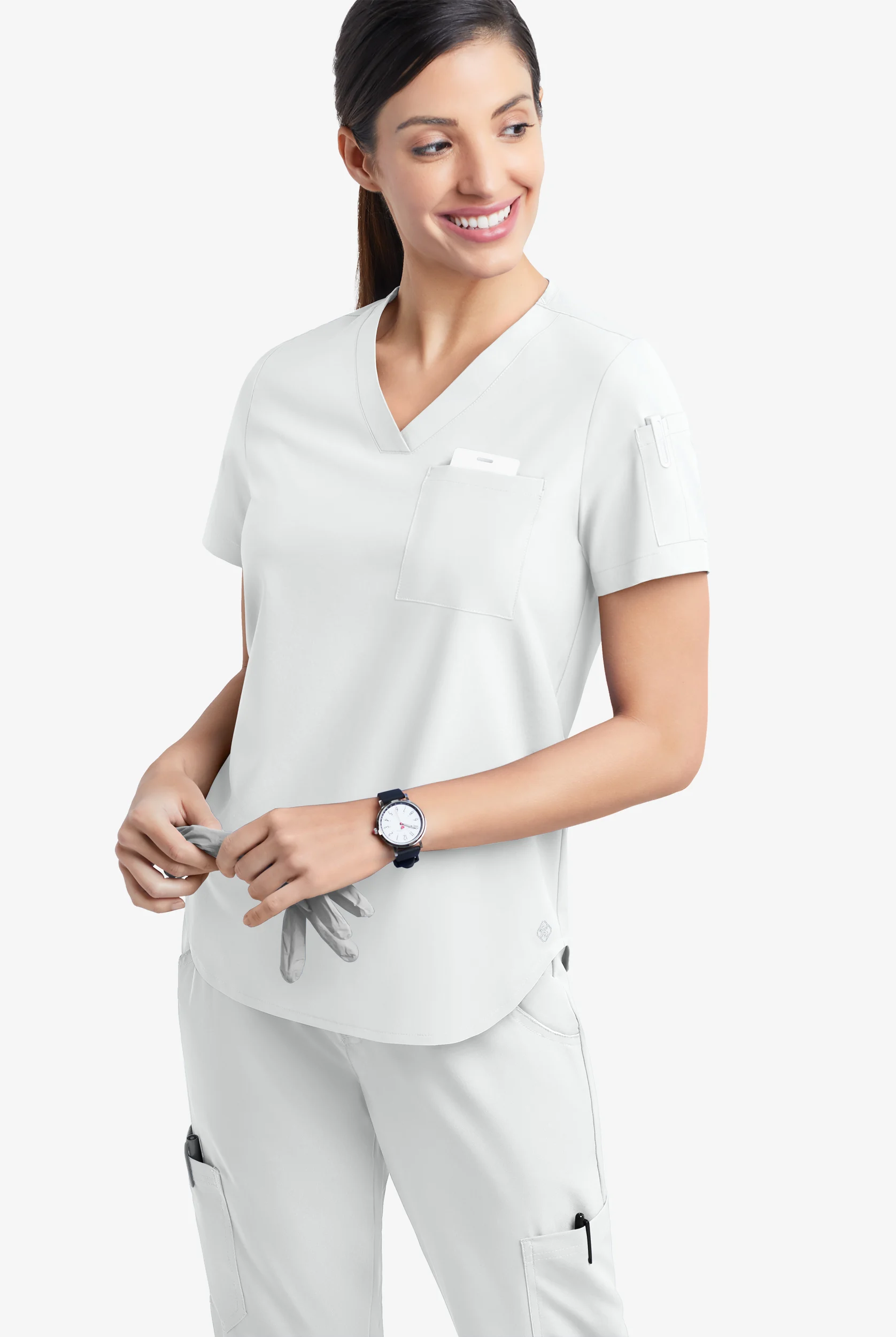 Easy STRETCH Chloe Women's 3-Pocket V-Neck Tuck-In Scrub Top