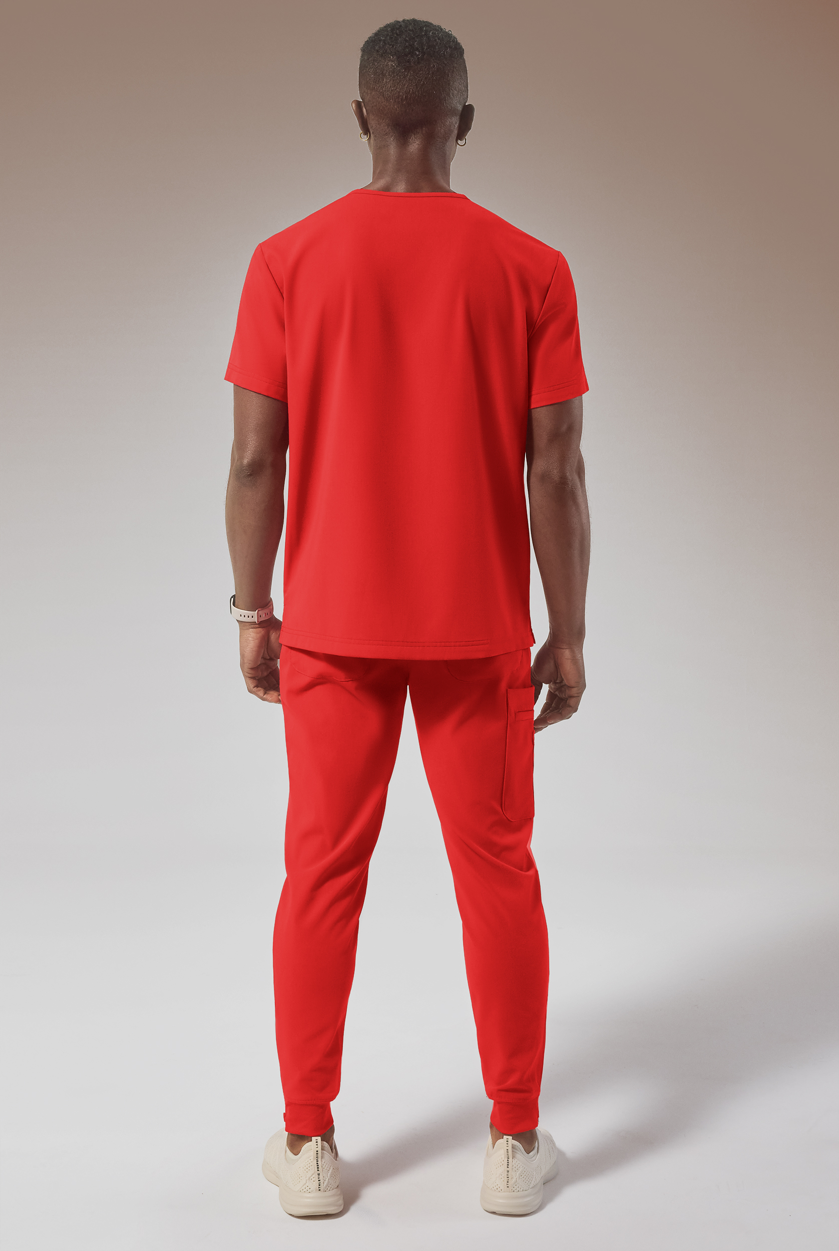 Hypothesis (RED) Omni V Men's 1-Pocket Tuck In V-Neck Scrub Top