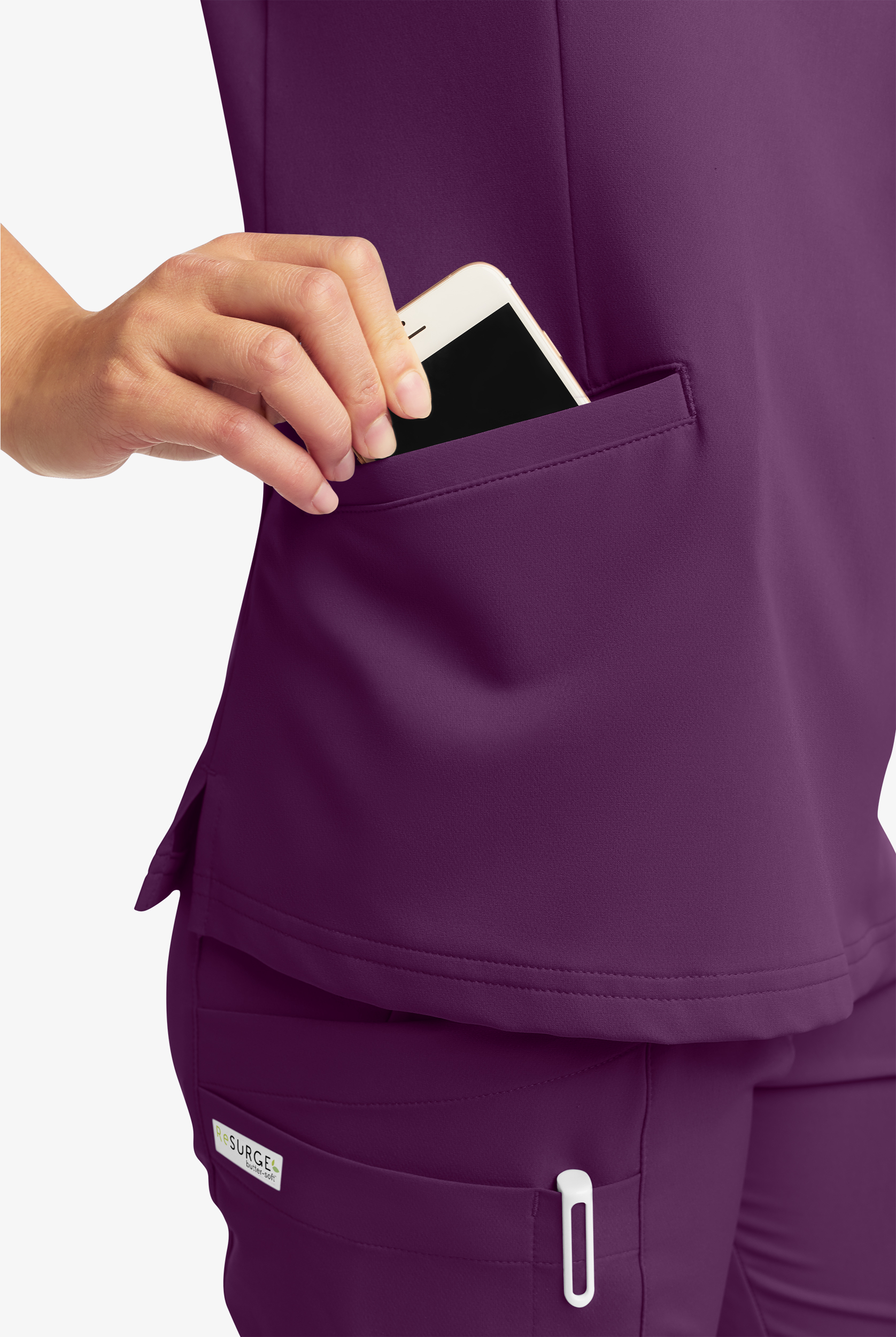 Blusa m&eacute;dica ReSurge by Butter-Soft estilo cruzado con 5 bolsillos para mujer **Ligeramente IRREGULAR**