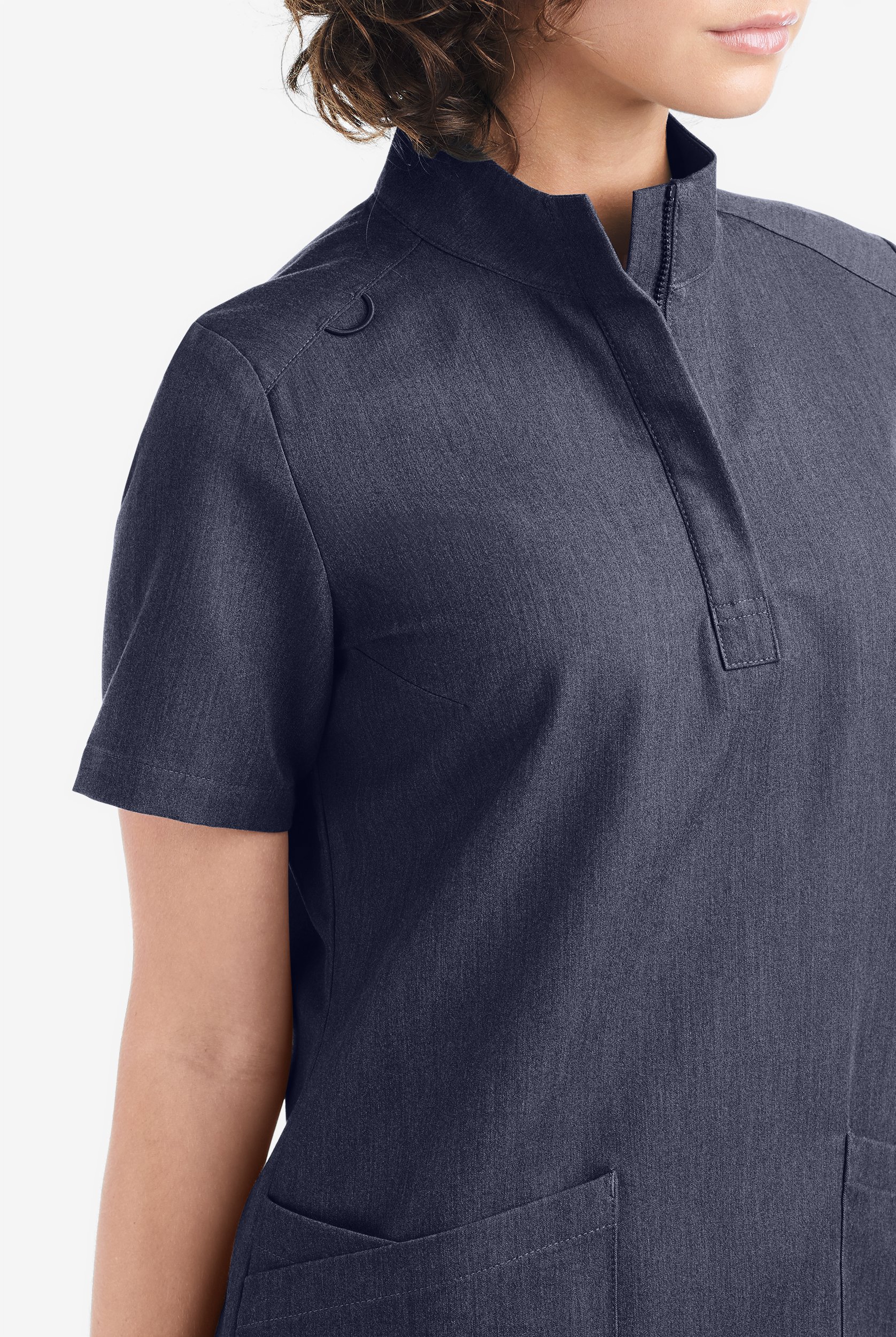 Movement by Butter-Soft Lyrae Women&rsquo;s 6-Pocket Zip Closure Neck Scrub Top