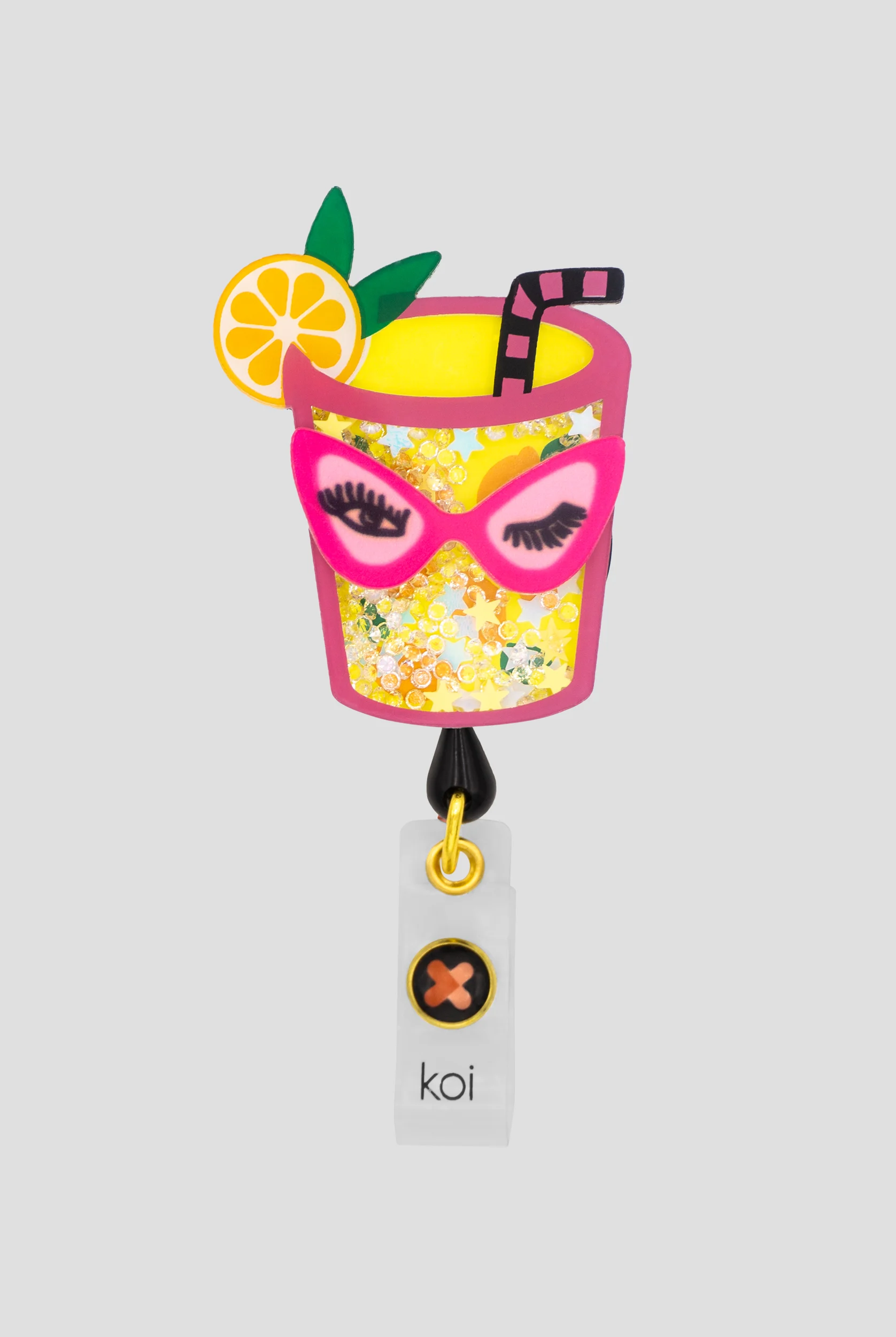 koi Lemonade Girl Shaker ID Badge Holder