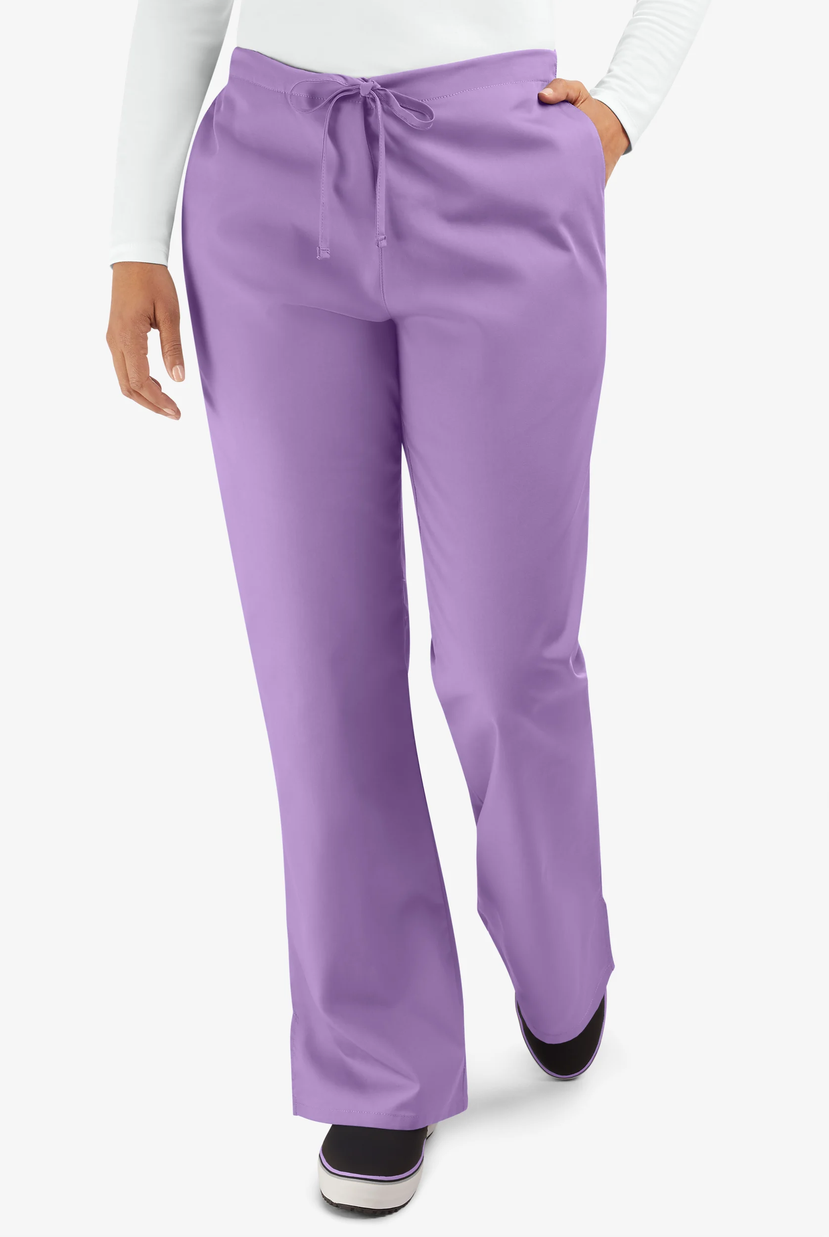 Cherokee Workwear Women's 3-Pocket Flare Leg Drawstring Scrub Pants - Petite
