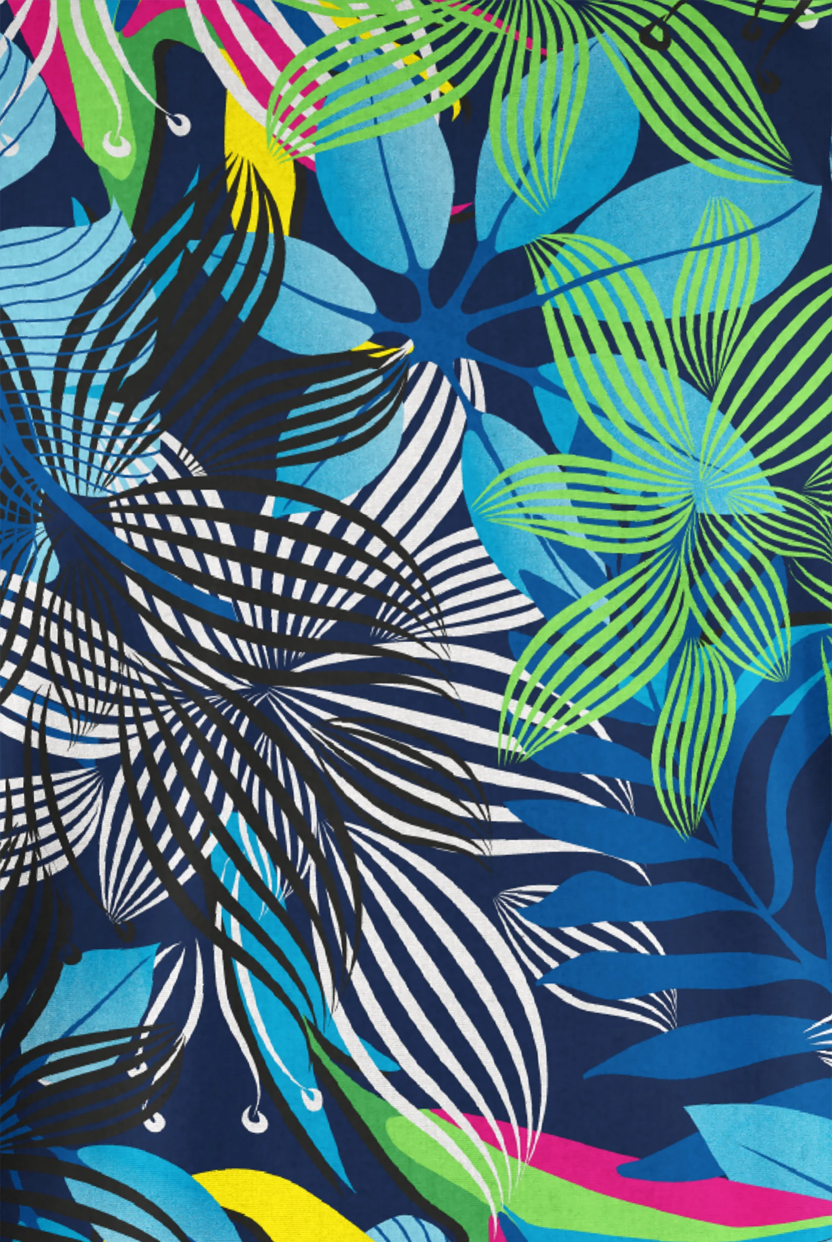 Butter-Soft Originals Kaleidoscope Jungle Navy Women's 2-Pocket Classic Fit V-Neck Print Scrub Top