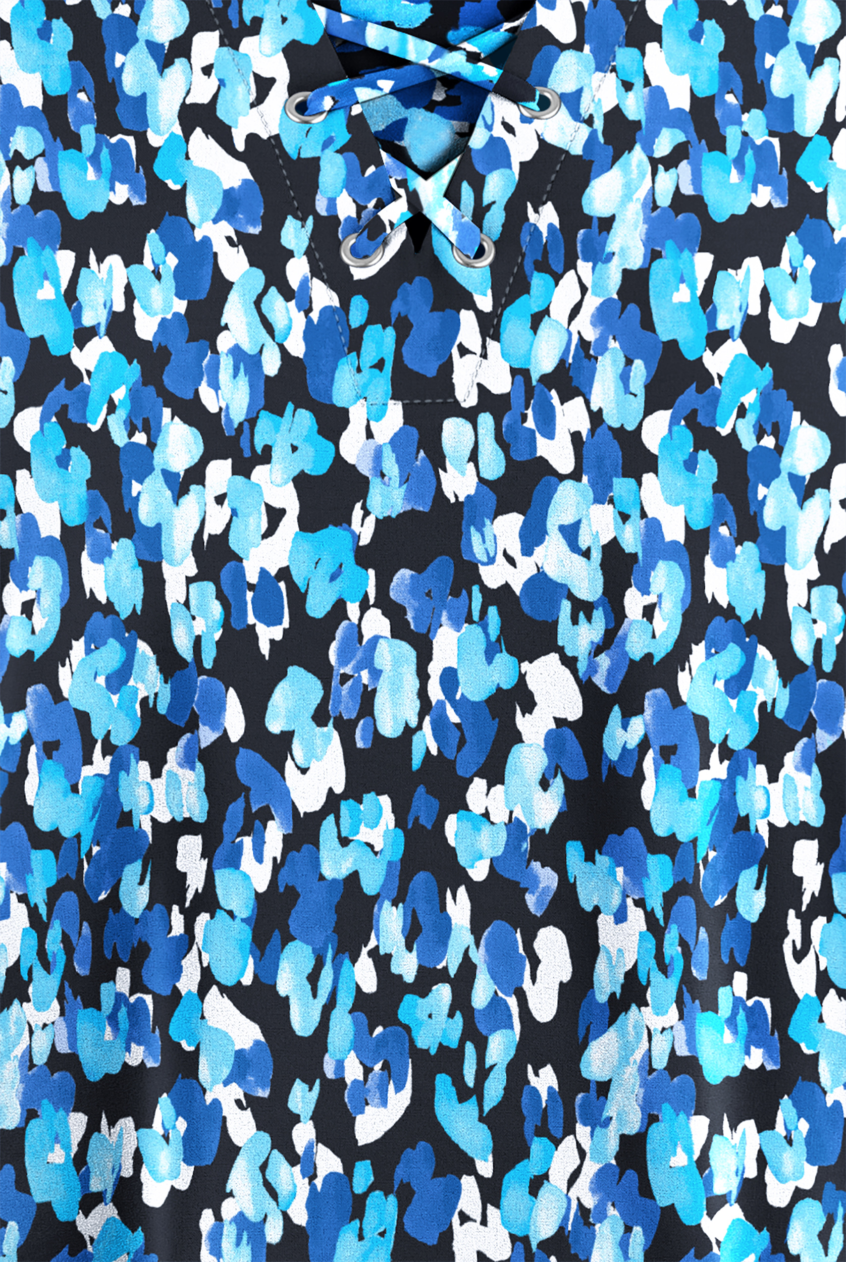 Easy STRETCH Mystical Animal Onyx Women's 4-Pocket Lace Up V-Neck Print Scrub Top