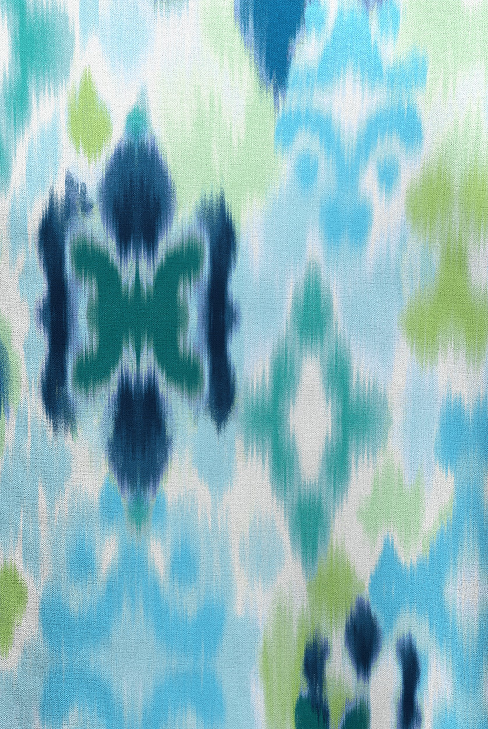 Butter-Soft STRETCH Varna Ikat Turquoise Women's 4-Pocket Grommet Print Scrub Top