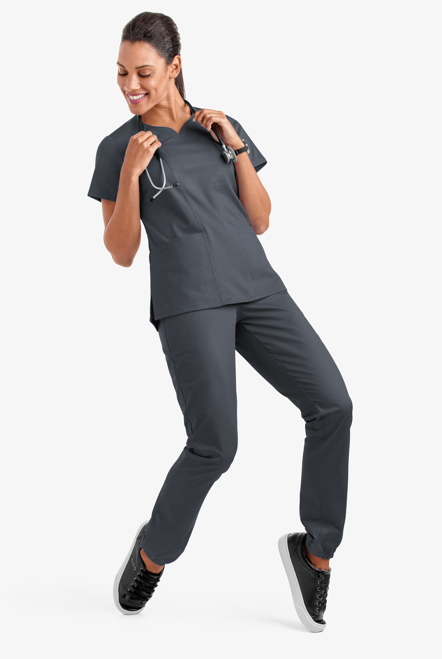 Butter-Soft STRETCH Women's 4-Pocket Sweetheart Neck Scrub Top