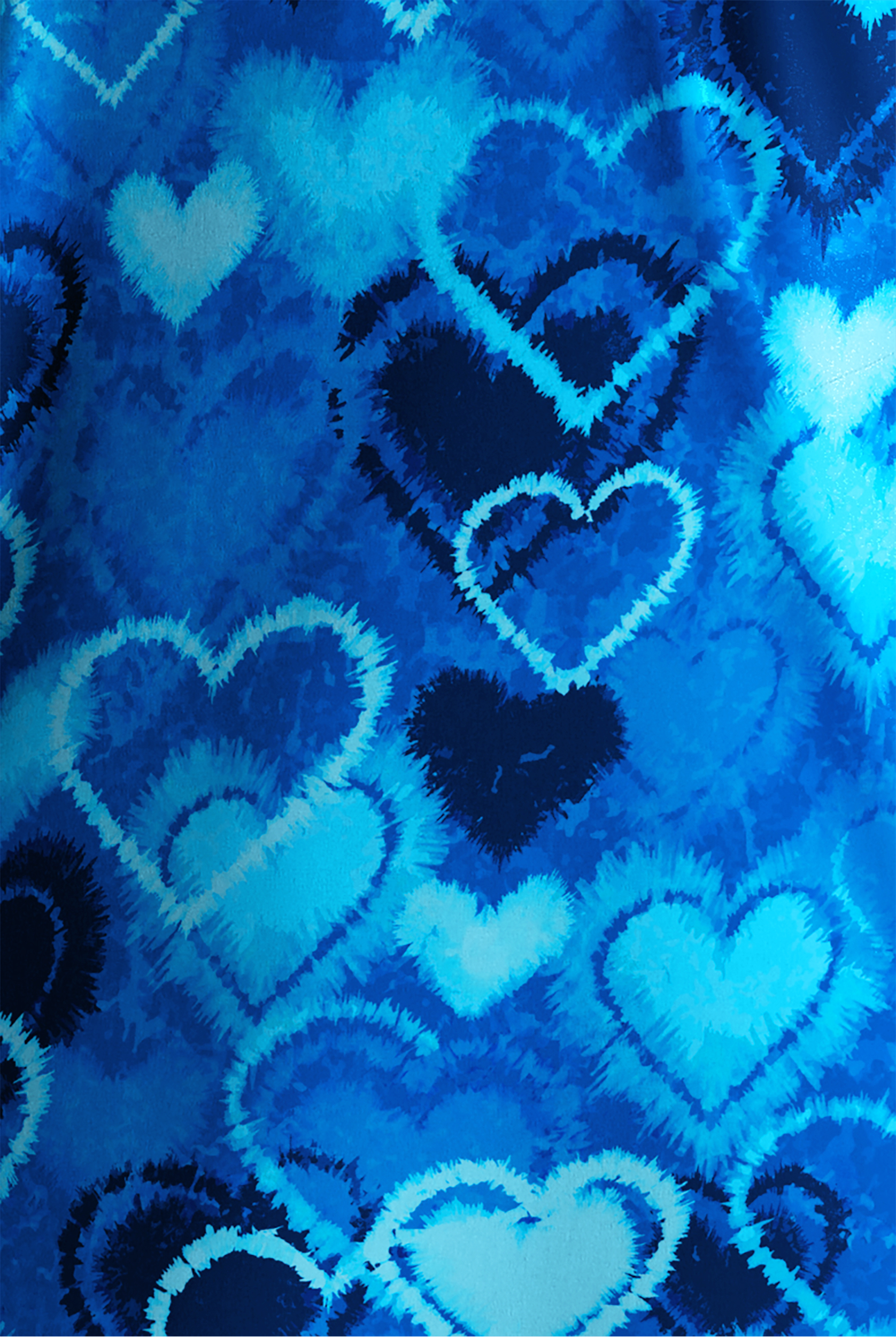 Butter-Soft STRETCH Heart Melody Navy Women's 2-Pocket Oversized Dolman Sleeve Print Scrub Top