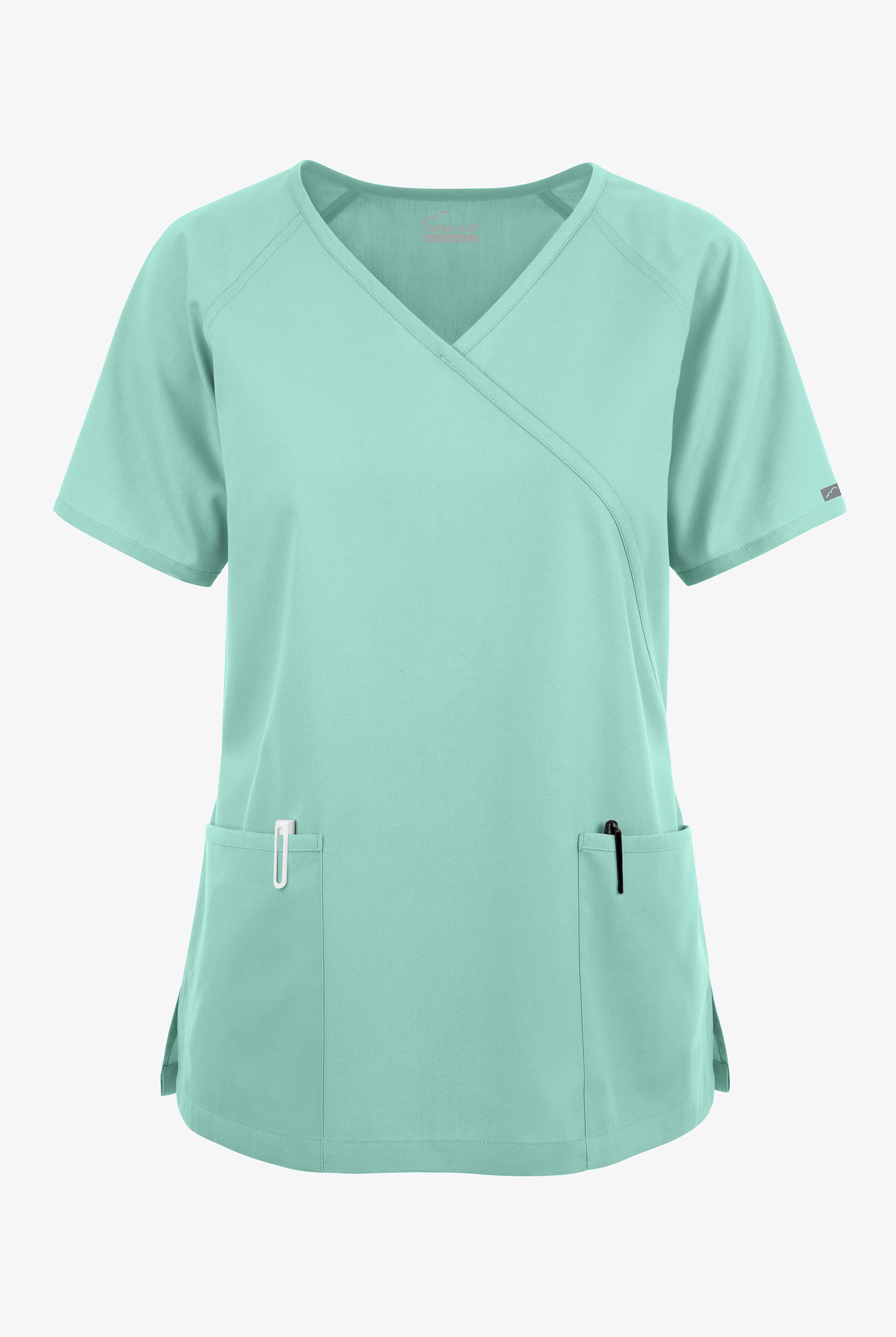 Butter-Soft Originals Women's 3-Pocket Mock Wrap Scrub Top