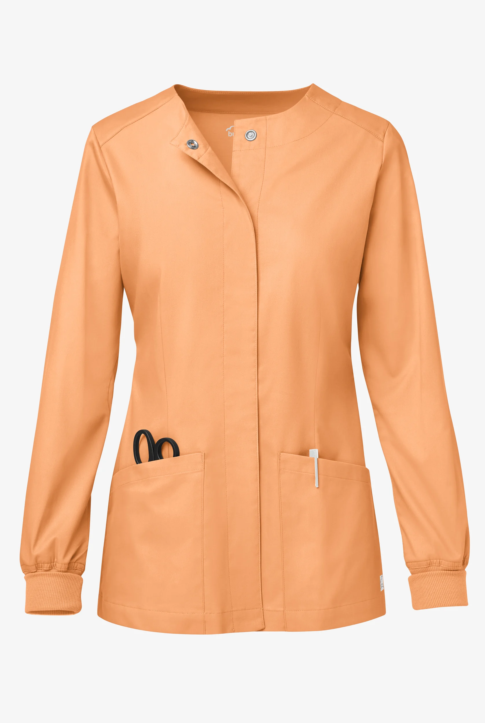 Butter-Soft STRETCH Women's 2-Pocket Long Sleeve Snap Front Scrub Jacket