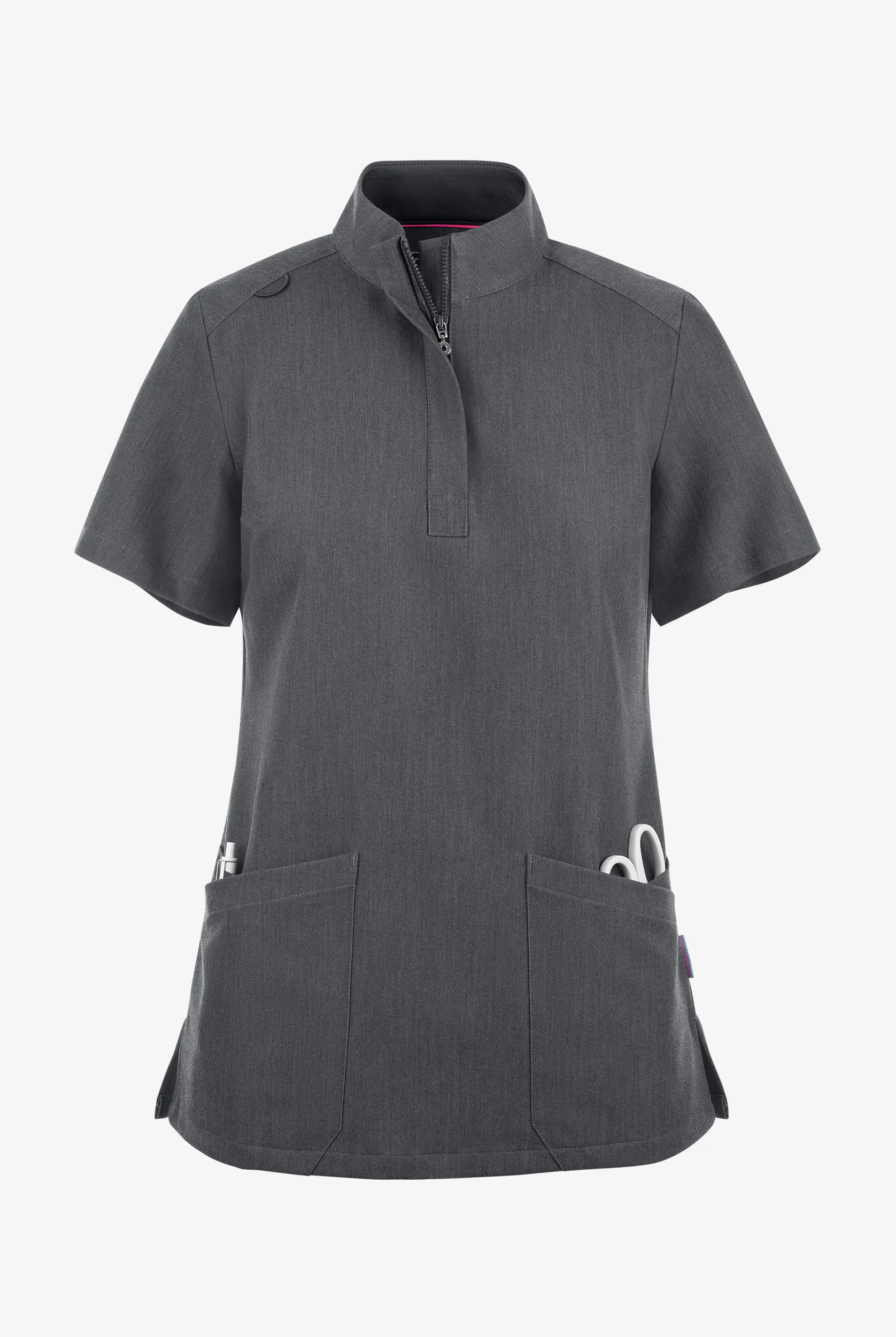 Movement by Butter-Soft Lyrae Women&rsquo;s 6-Pocket Zip Closure Neck Scrub Top