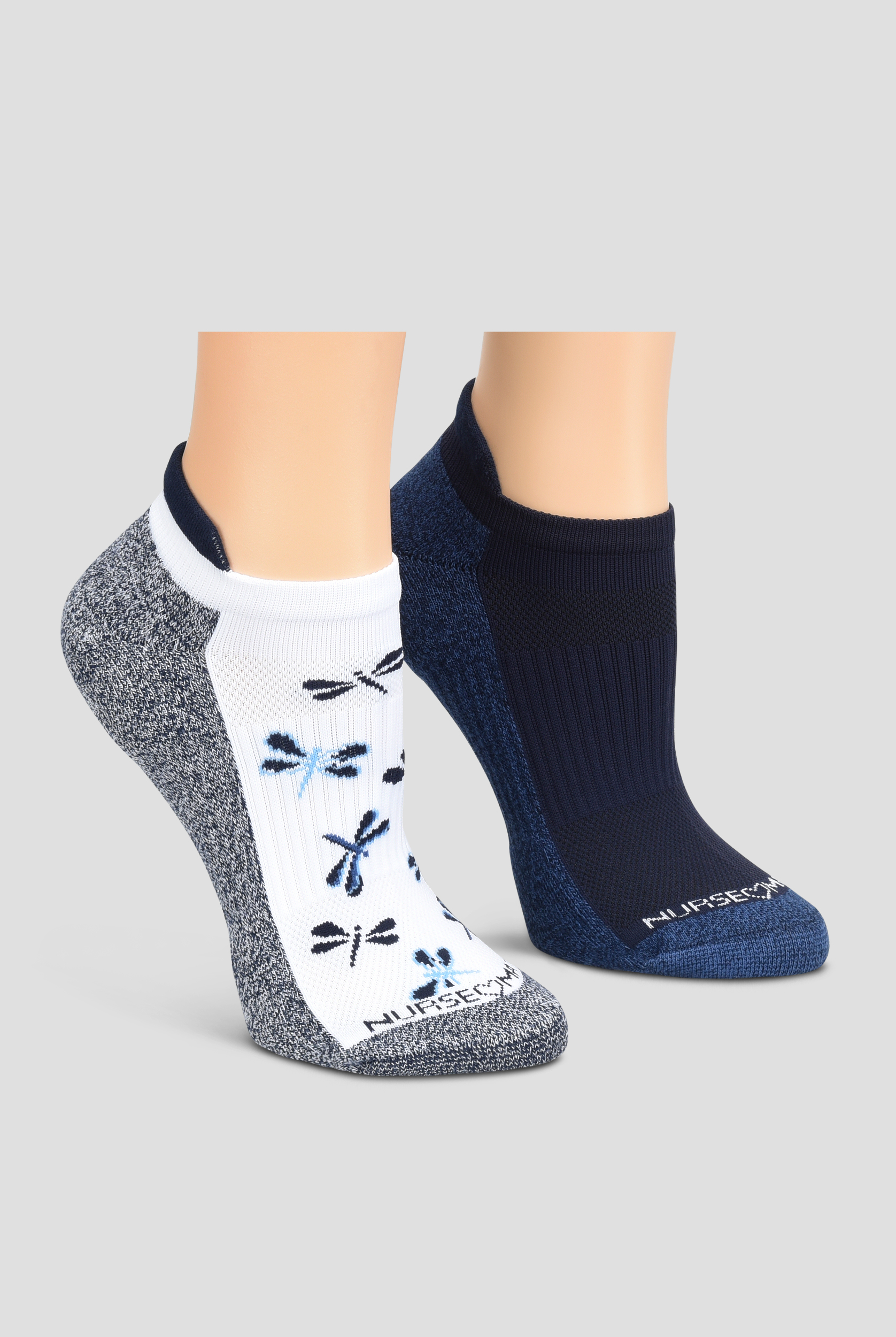 Nurse Mates Navy Combo Women's Arch Support Anklet 2 pack