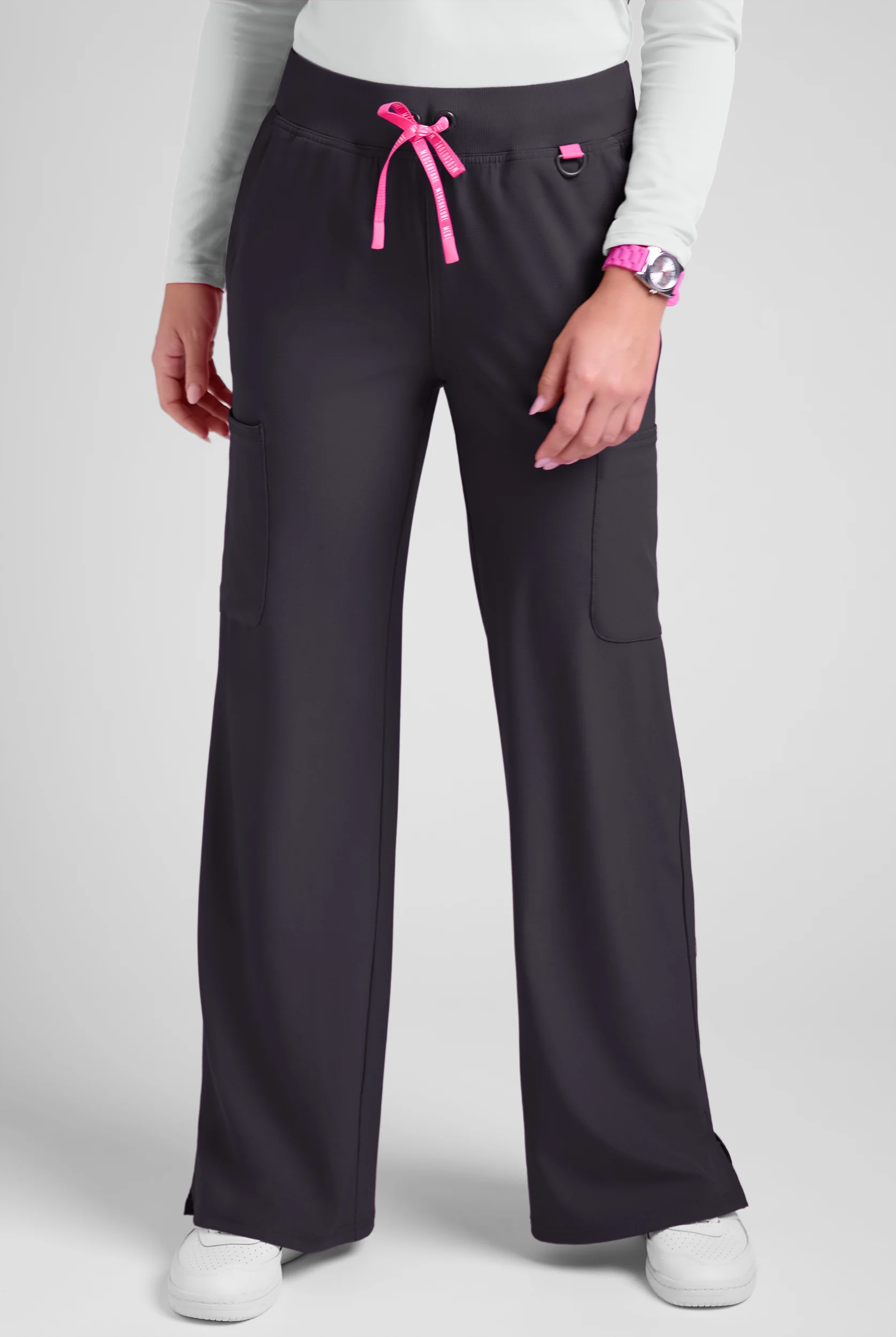 Med Couture Amp Women's 5-Pocket STRETCH High-Rise Wide Leg Cargo Scrub Pant - Tall