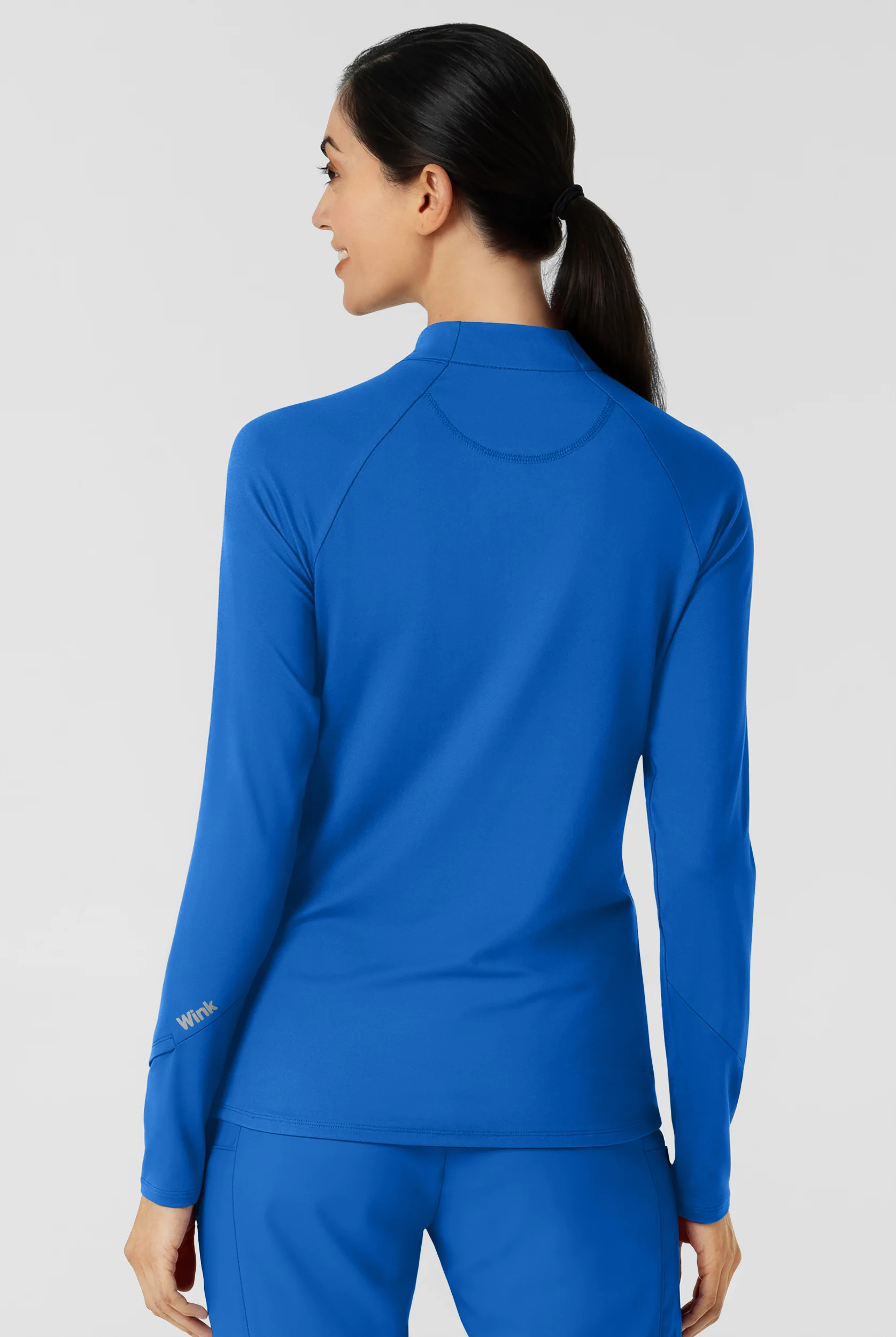 Wink Layers Women's 1-Pocket STRETCH Quarter Zip Mock Neck Knit Underscrub