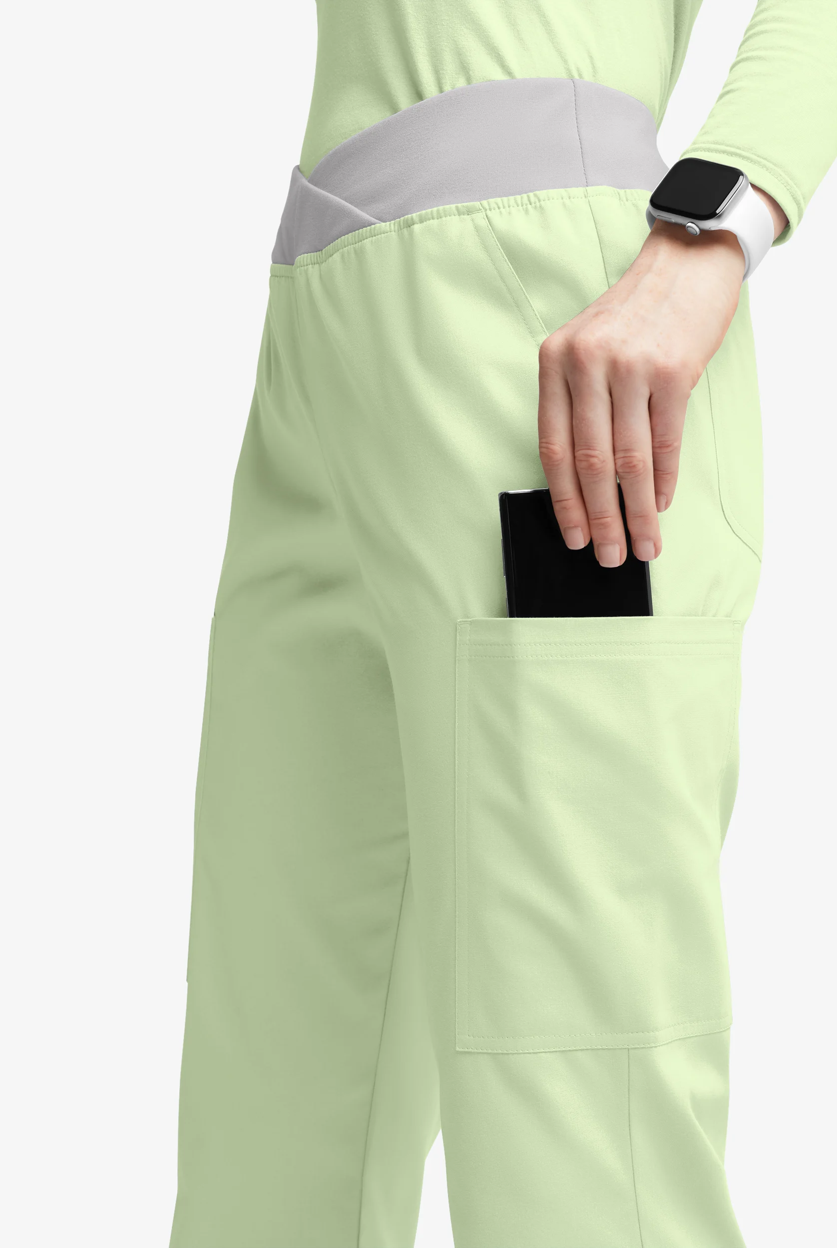 Butter-Soft Originals Women's 7-Pocket Mid Rise Crossover Waist Flared Leg Scrub Pants