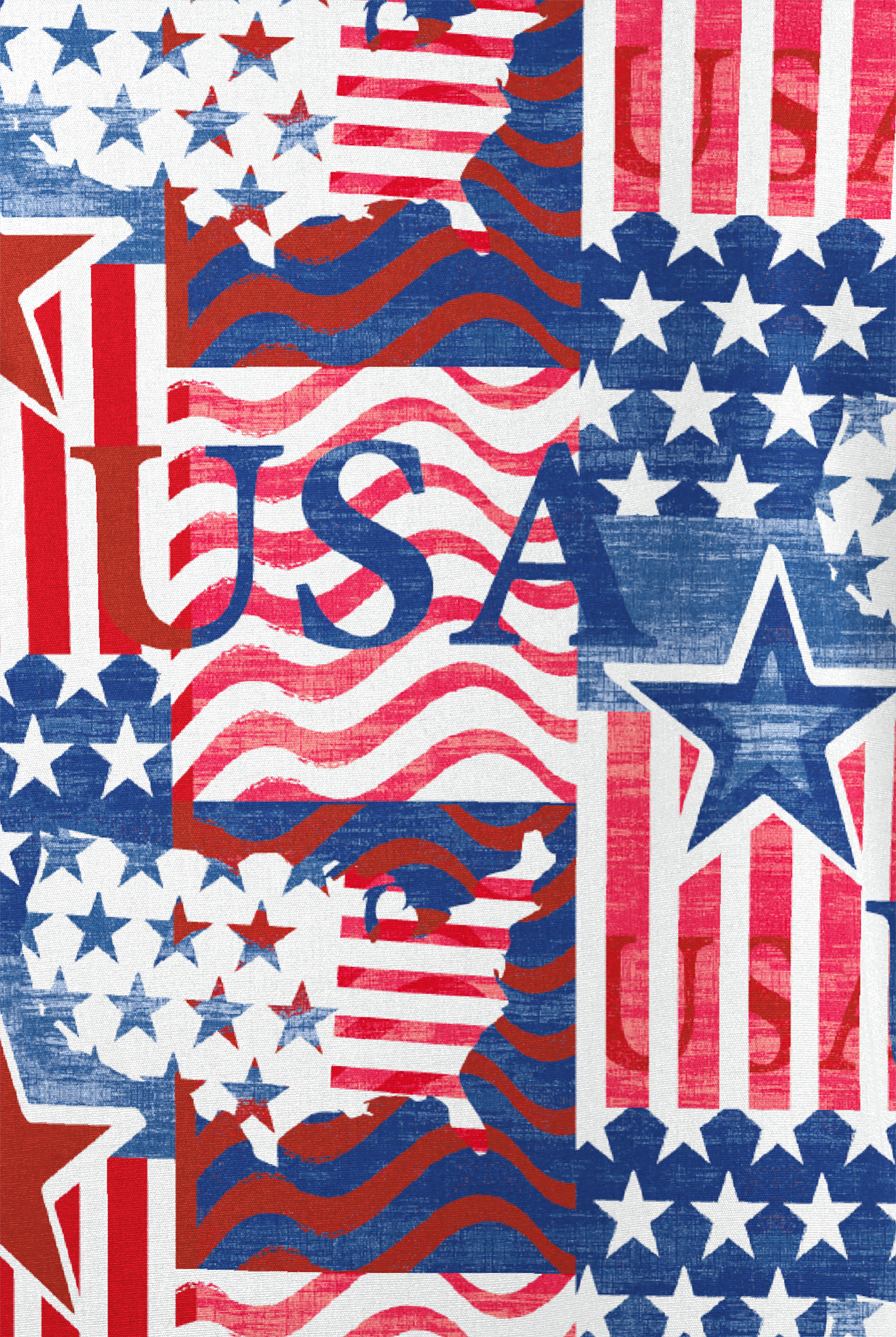 Butter-Soft Originals Happy Fourth Navy Unisex 2-Pocket V-Neck Print Scrub Top