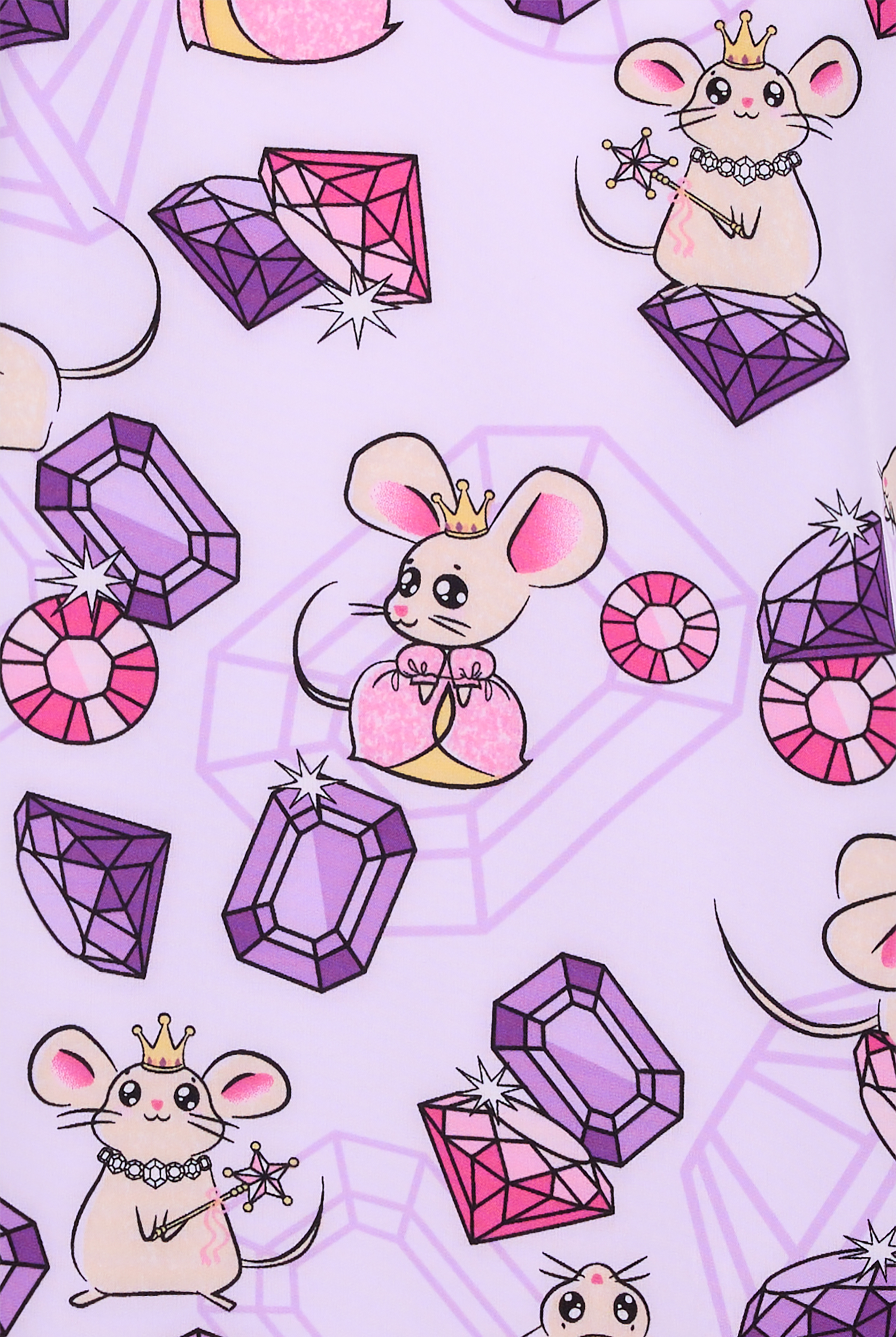 Cherokee Princess Mouse Women's 2-Pocket STRETCH V-Neck Print Scrub Top