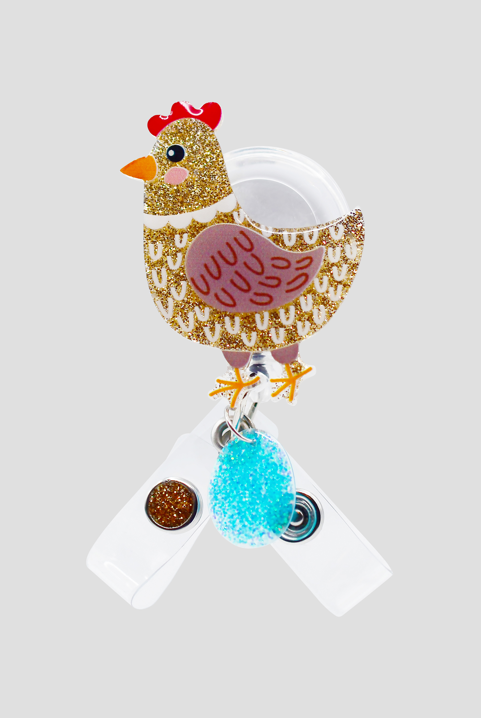 Outside the Box Glitterific Farm Fresh Chicken ID Badge Holder