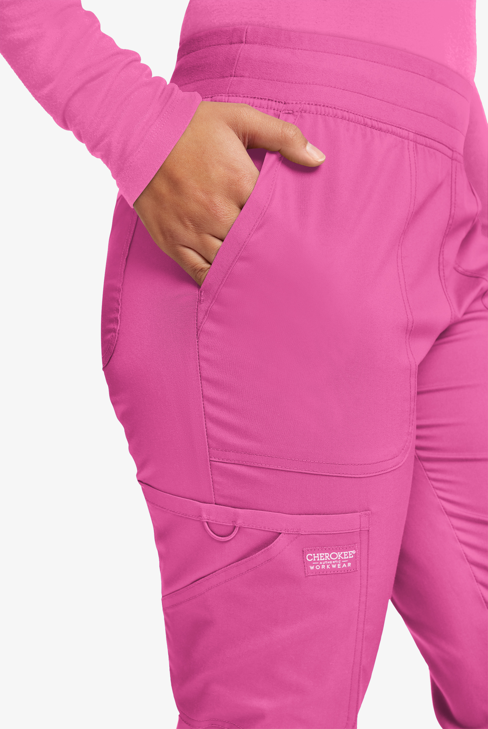 Cherokee Workwear Revolution Women's 5-Pocket STRETCH Cargo Jogger Scrub Pants