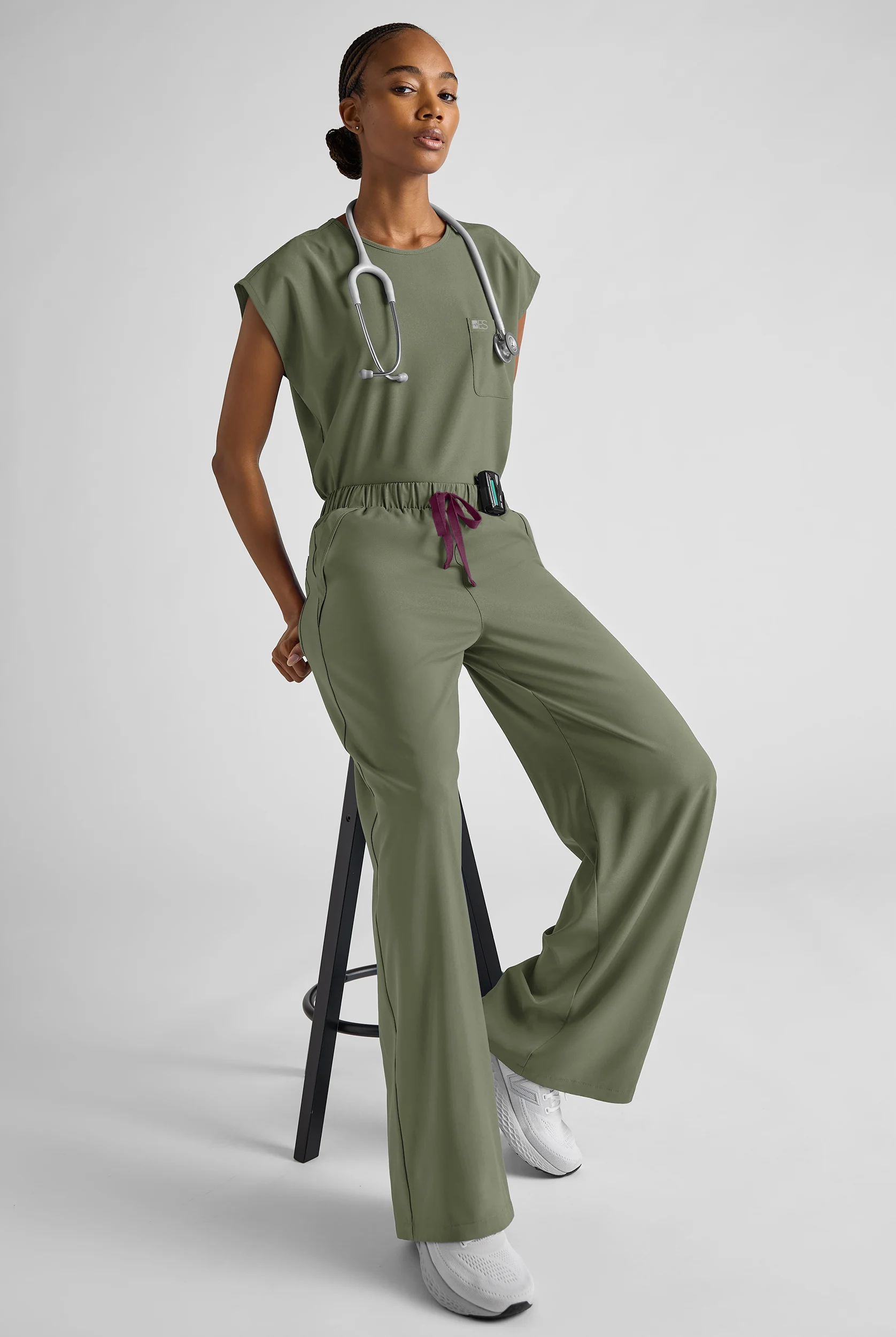 Easy STRETCH Women's Dolman Sleeve Crew Neck Scrub Top