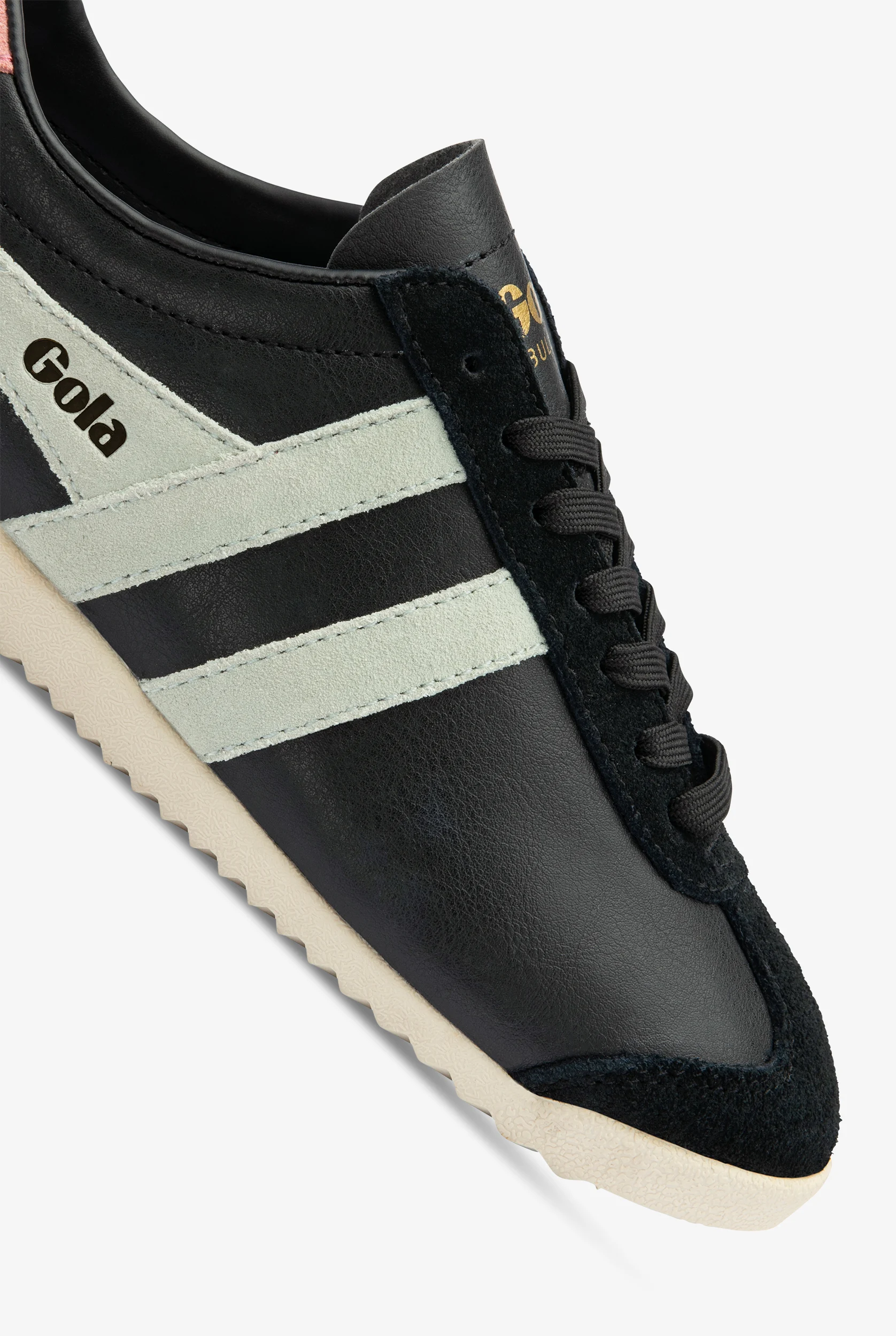 Gola Women's Bullet Pure Black/Matcha/Coral Pink Athletic Lace Up Nursing Shoes